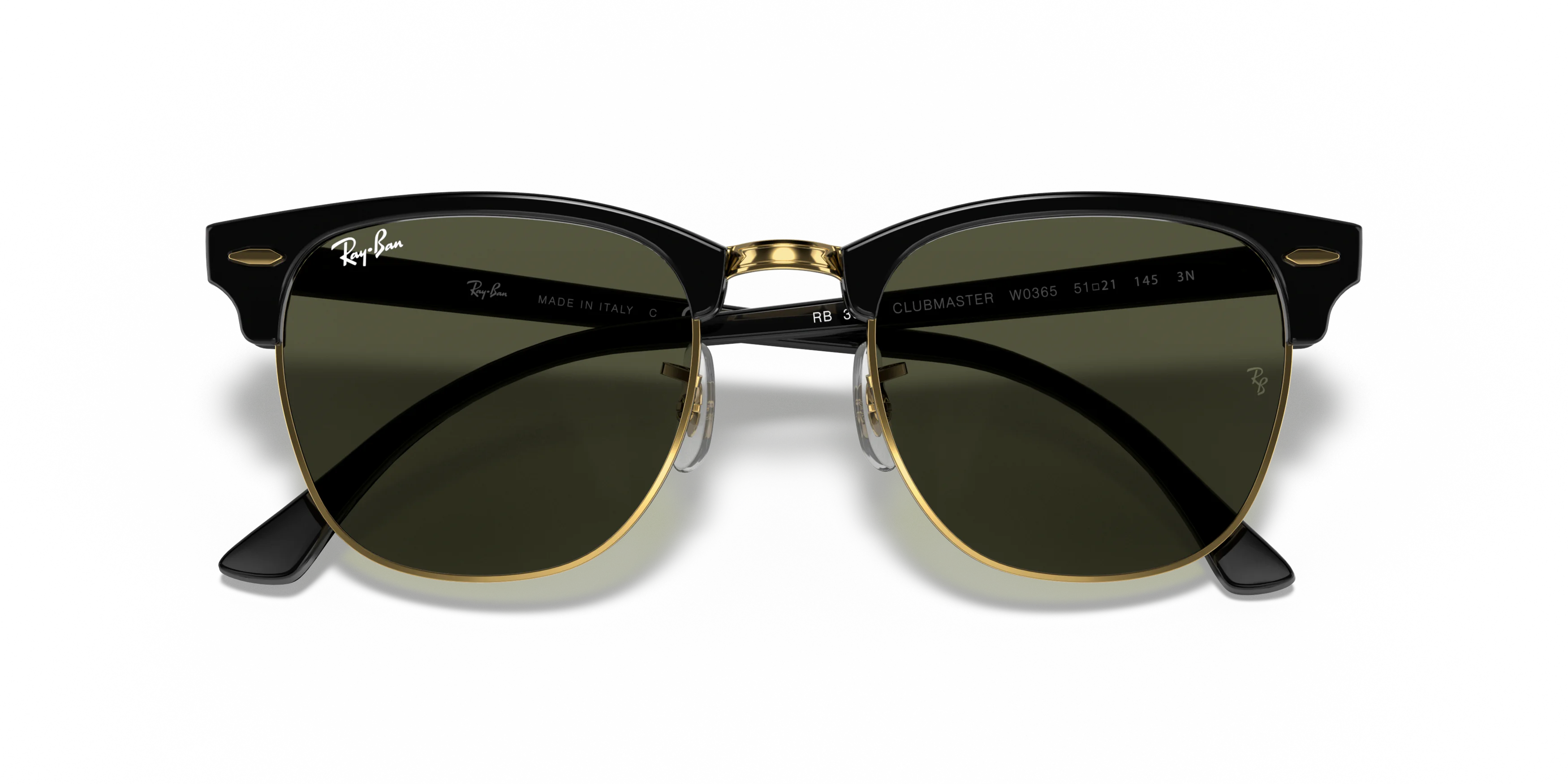 Folded, Ray-Ban Clubmaster Classic RB 3016 Sunglasses