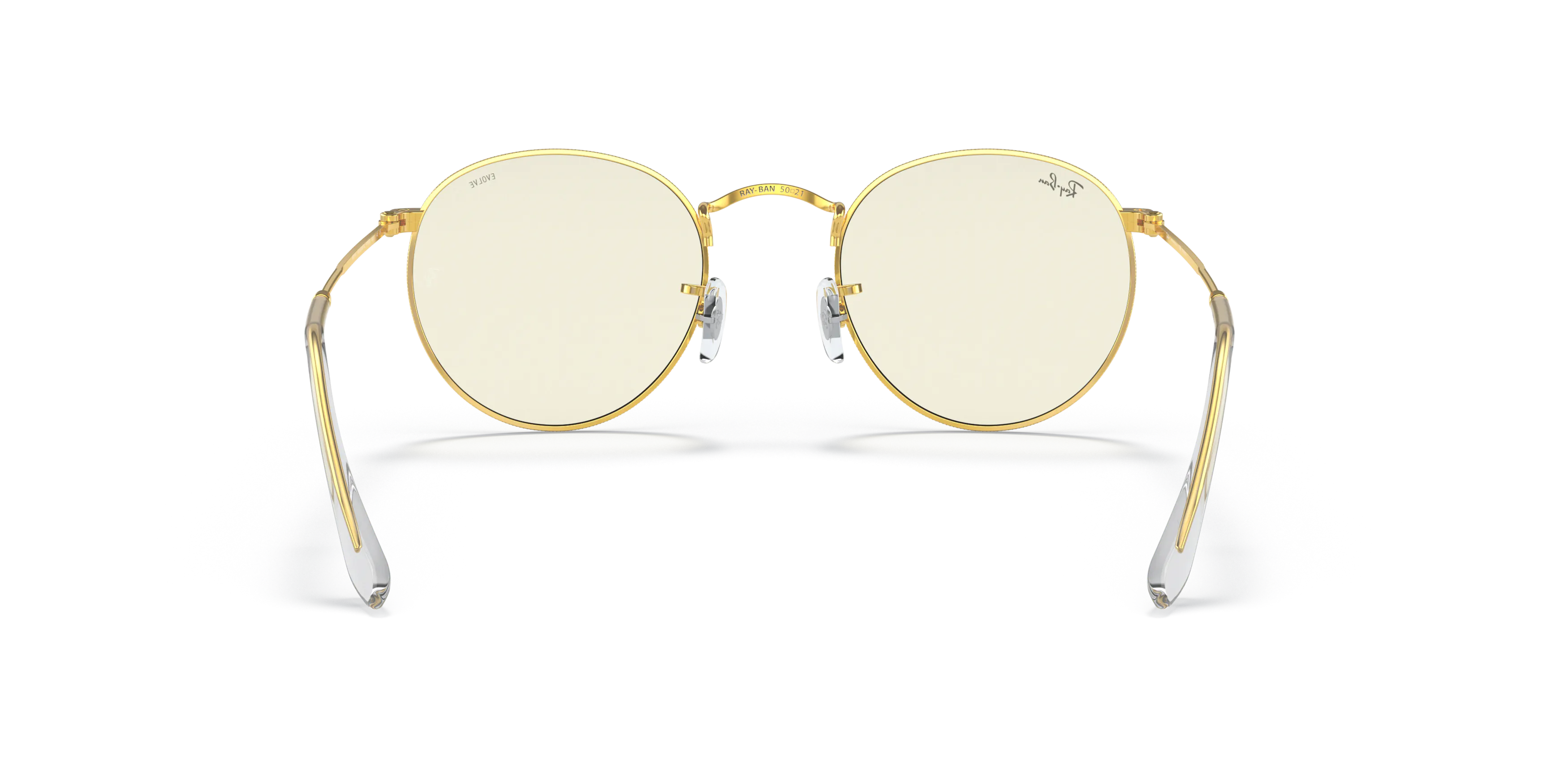 Detail02, Ray-Ban Round Blue-Light Clear Evolve RB 3447 Sunglasses