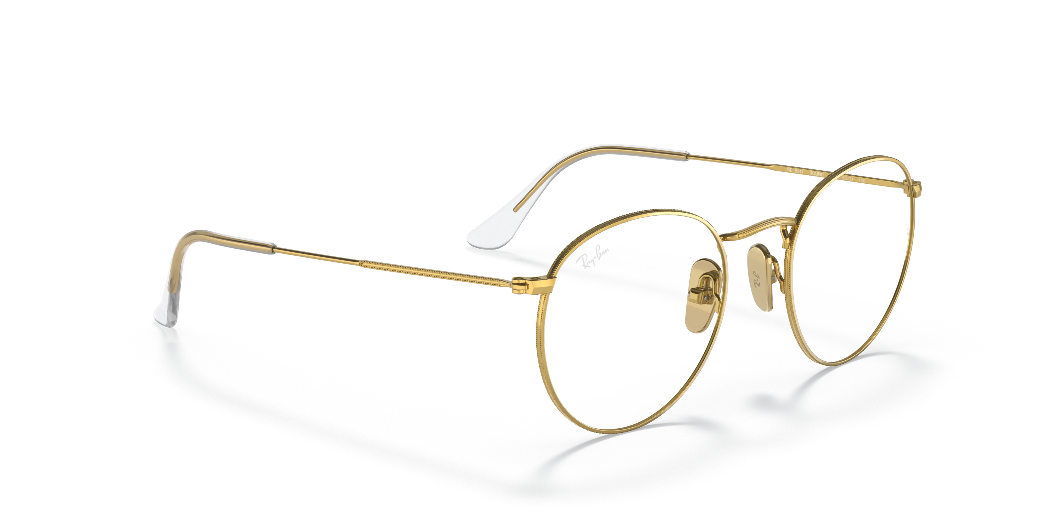 レイバン Ray Ban RB8247V EYEWEAR Ray-Ban RB8247V Round Titanium Glasses square Glasses with Gold