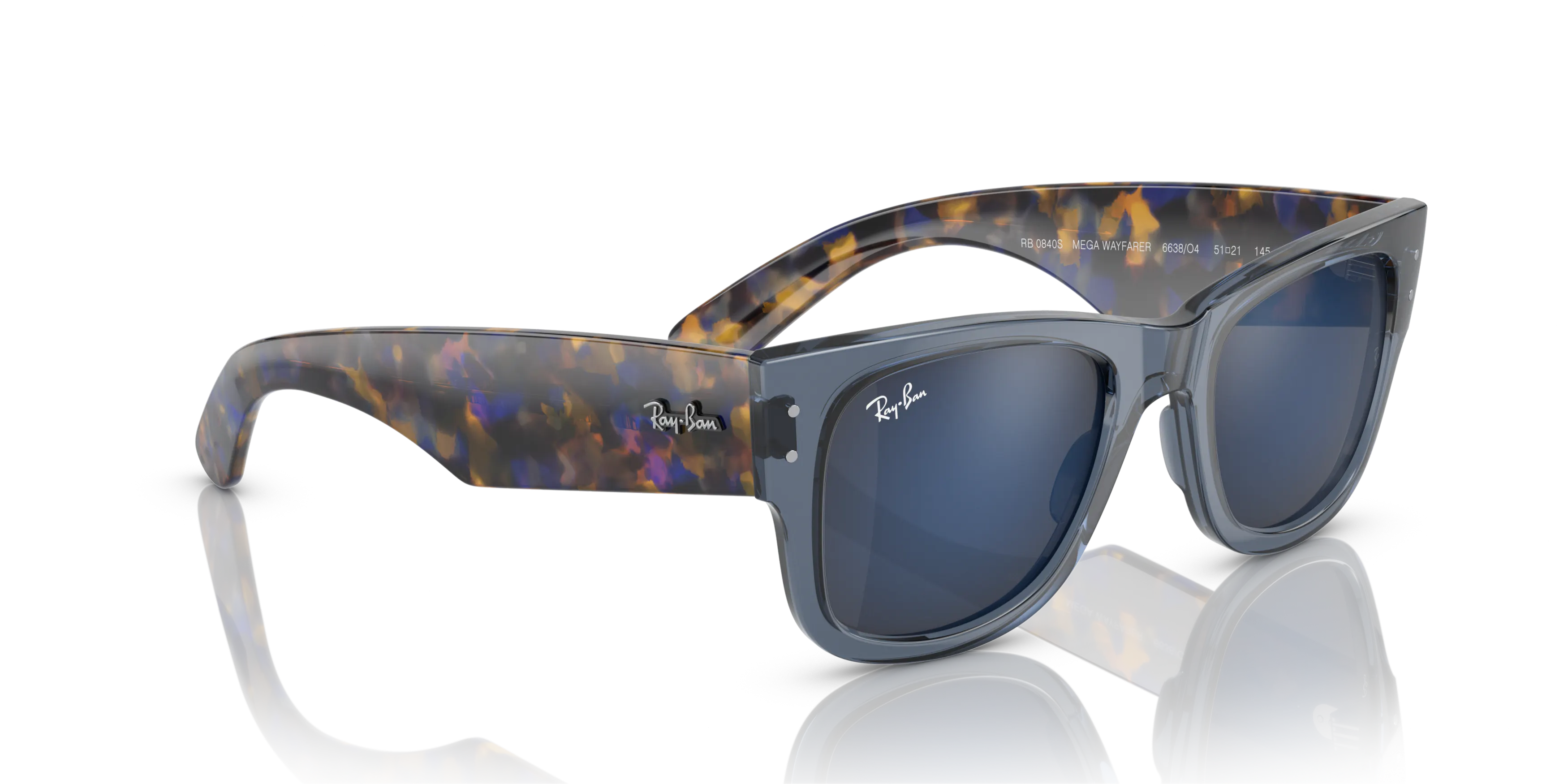 Ray-Ban RB0840S Mega Wayfarer square Sunglasses with Pink frame