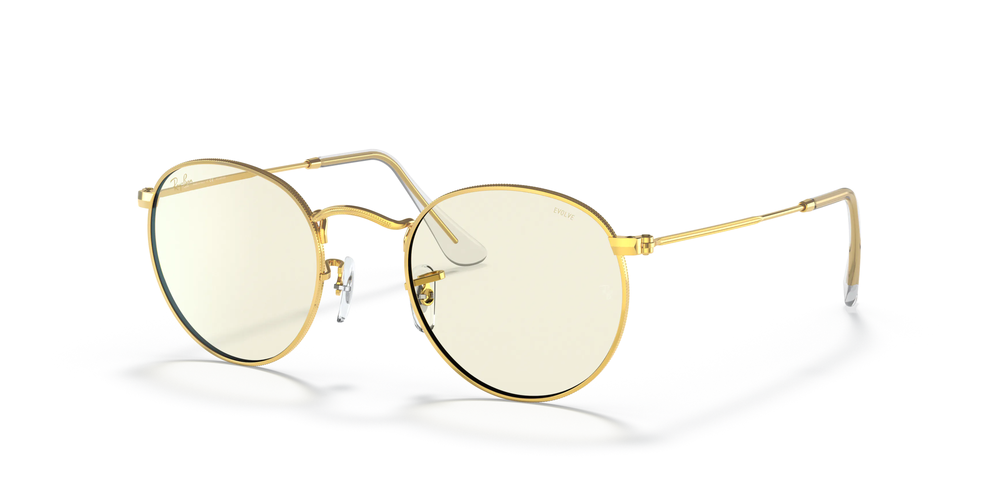 Angle_Left01, Ray-Ban Round Blue-Light Clear Evolve RB 3447 Sunglasses
