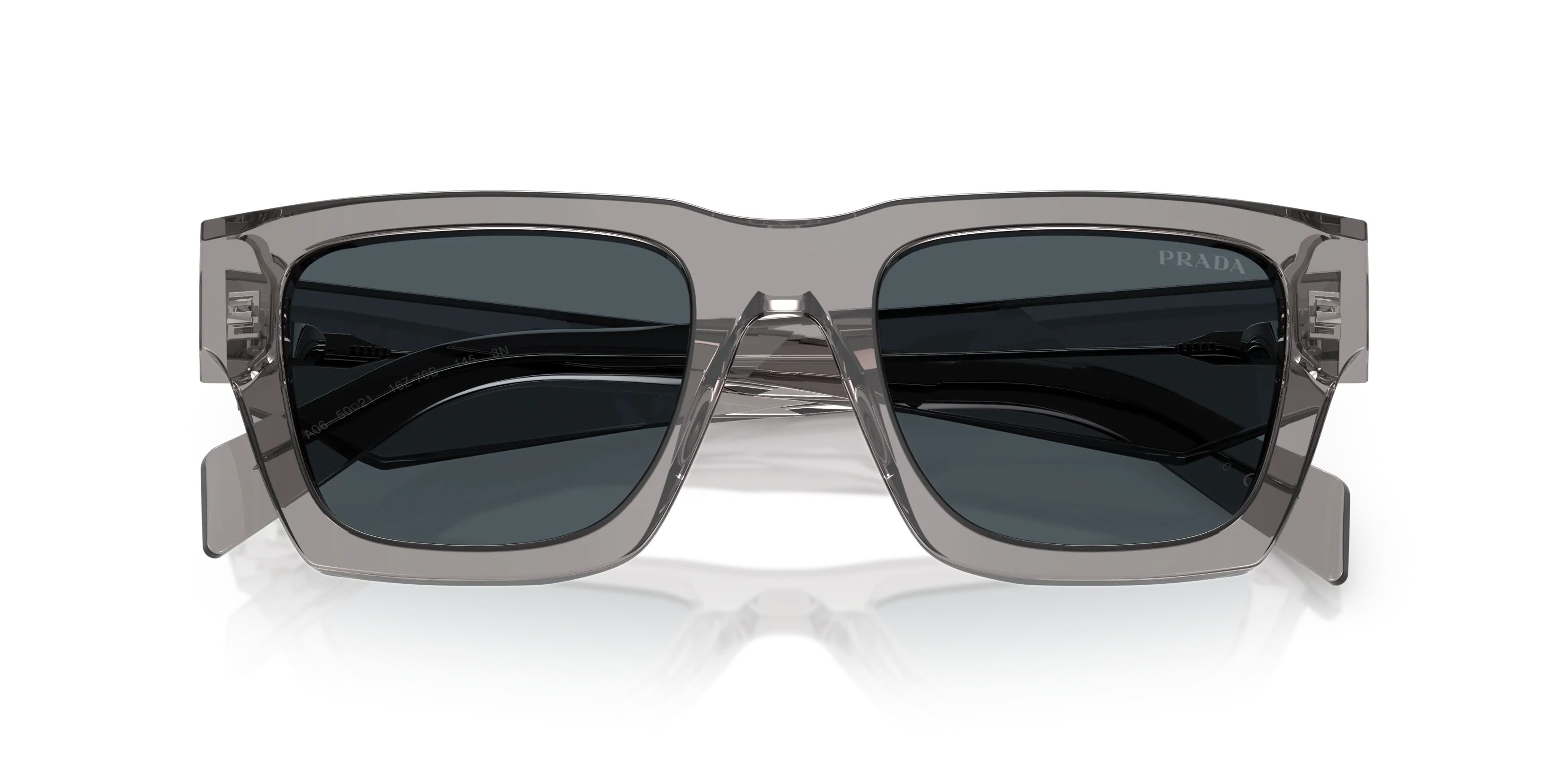 Prada PR A06S rectangle Sunglasses with Black frame and Violet