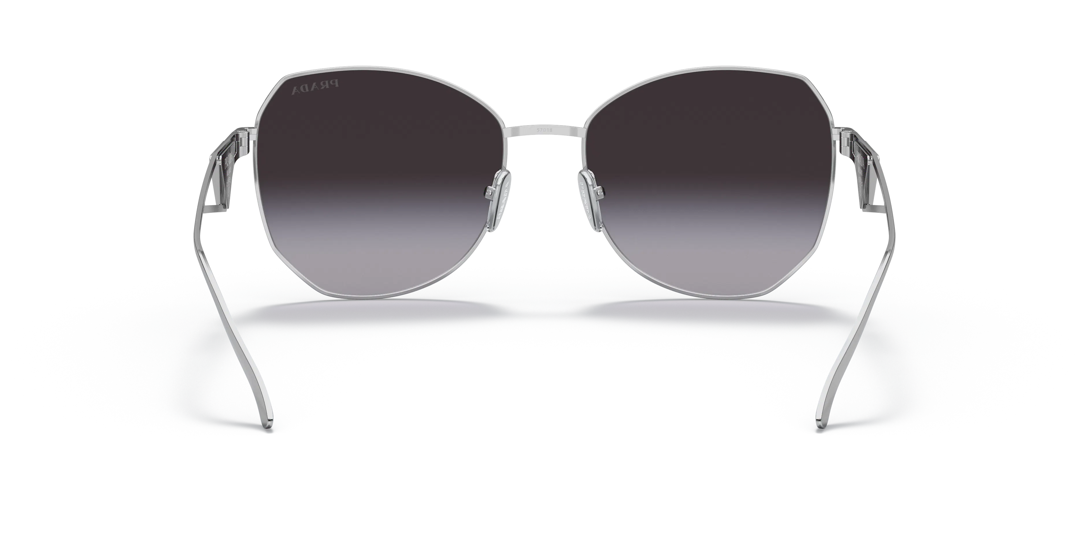 Prada PR 57YS irregular Sunglasses with Silver frame and Grey 