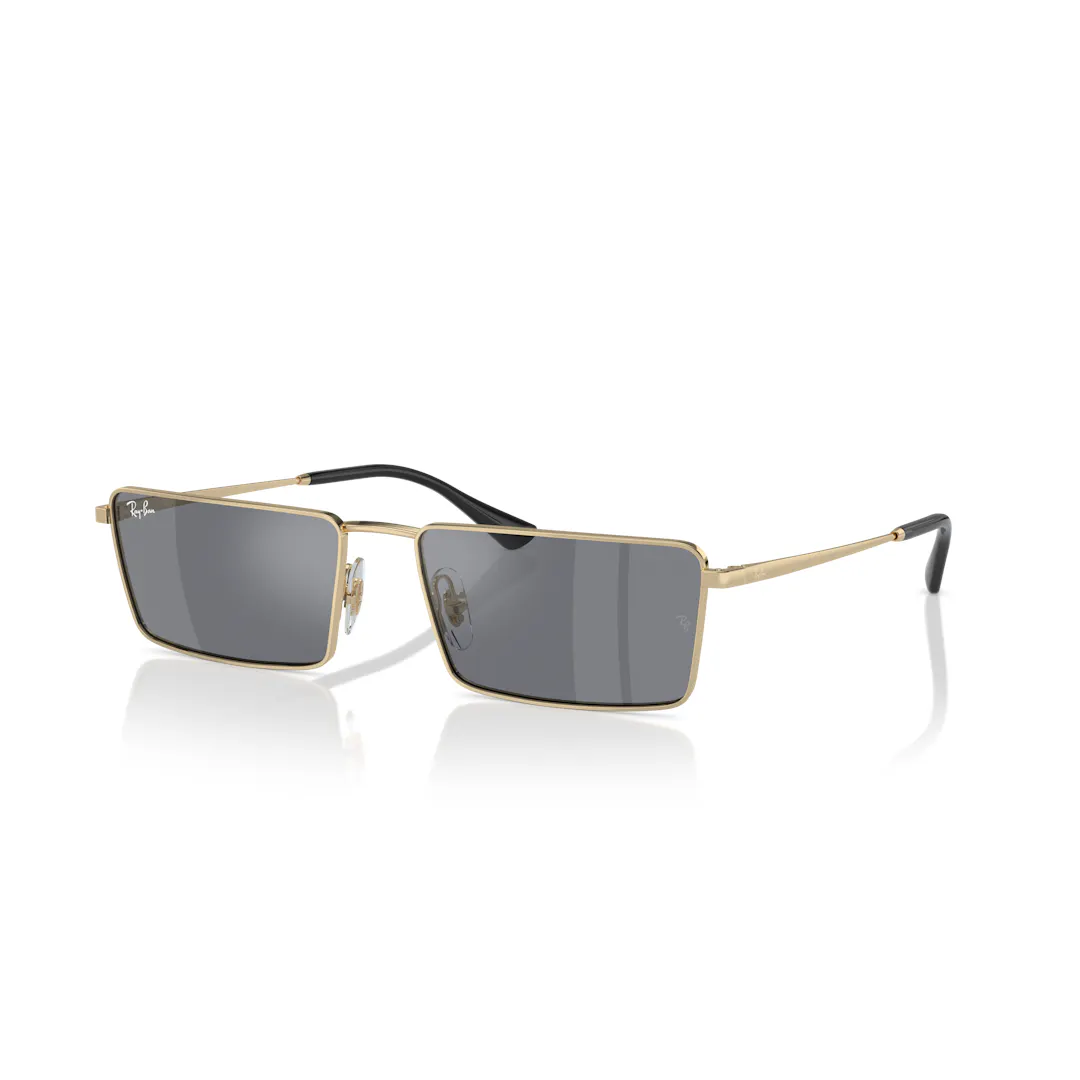 Ray-Ban Emy Bio Based 0RB3741 Solbriller - Firkantede Guld Spejlede Linser