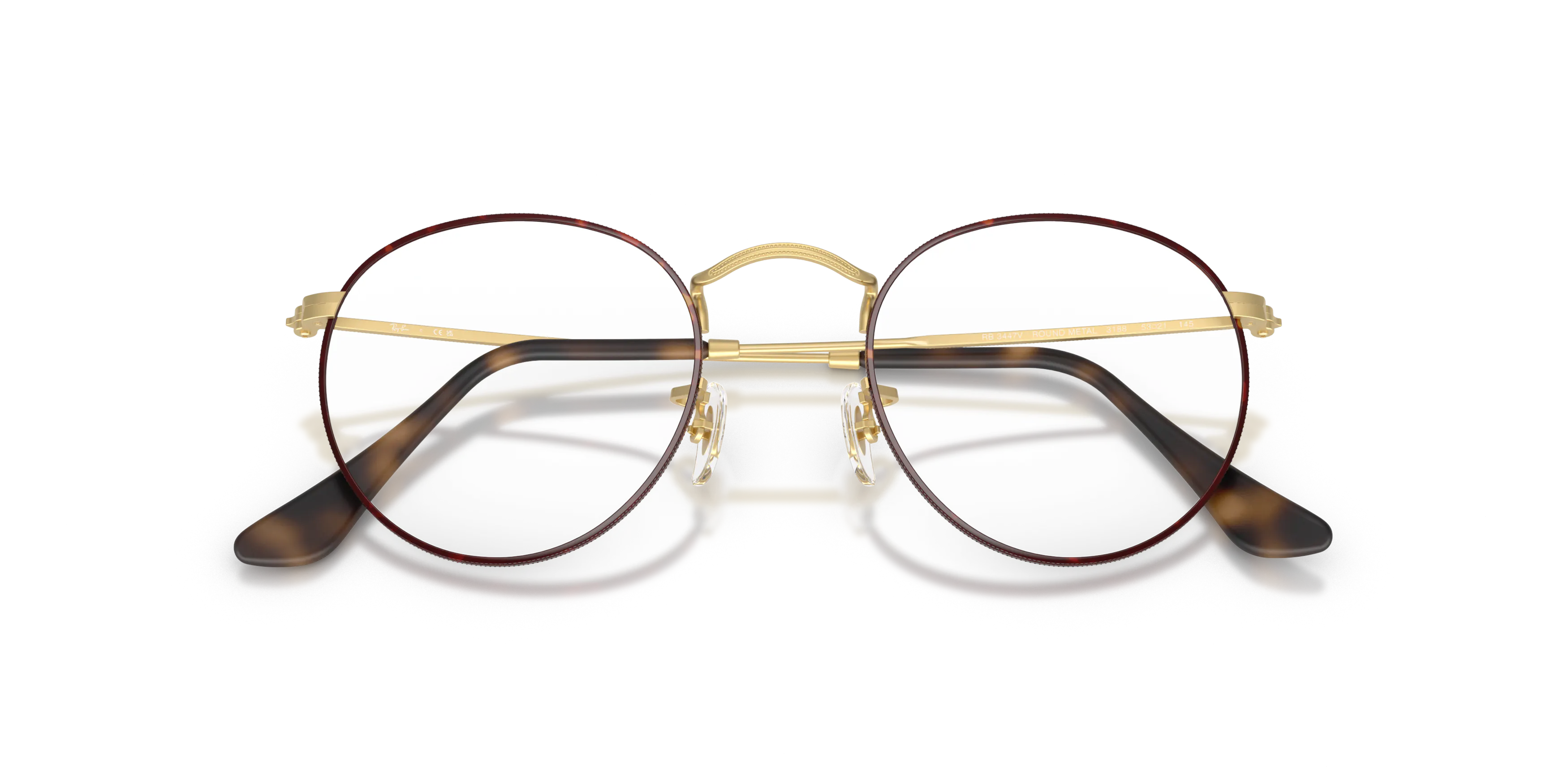 Folded, RAY-BAN Round Metal Optics RX3447V 3188