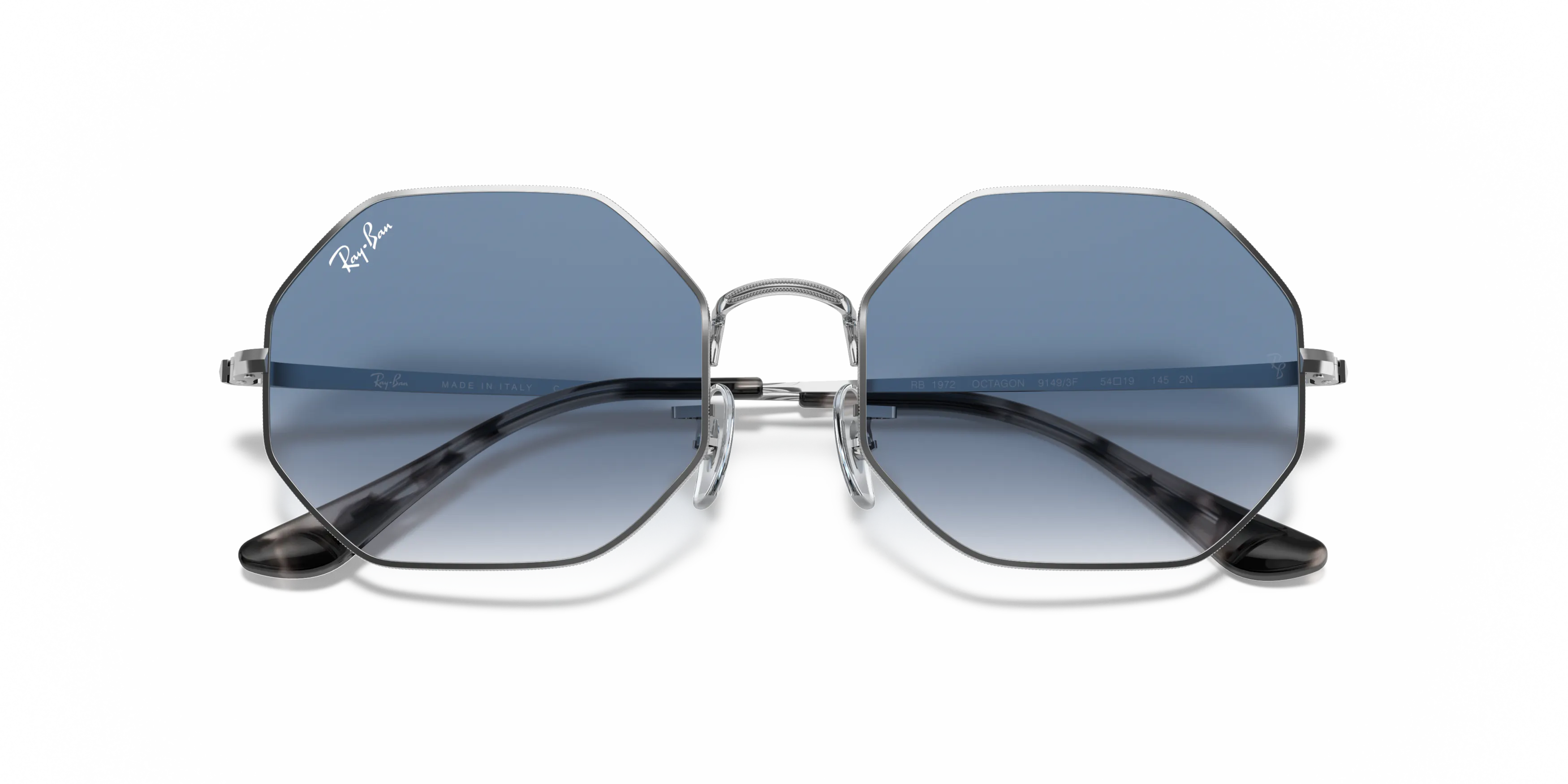 Ray Ban Sunglasses RB 1972 Octagon 9149/3F Silver Frame Clear Gradient Blue Lens Ray-Ban RB 1972 9149/3f - Обзор - YouTube main image 2