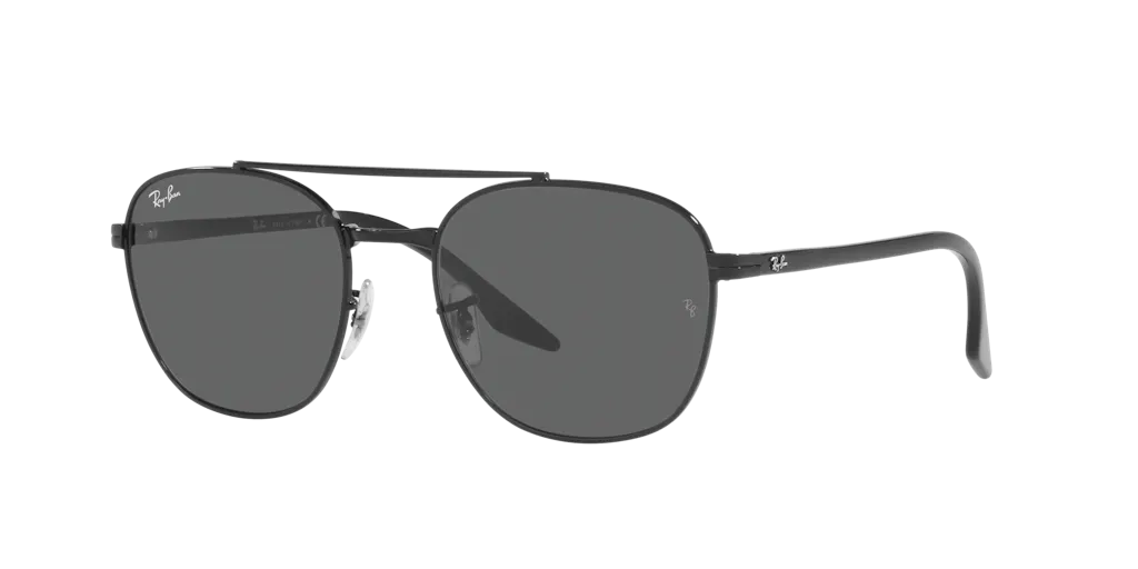 Ray-Ban RB3688 square Sunglasses with Black frame and Grey lenses ...