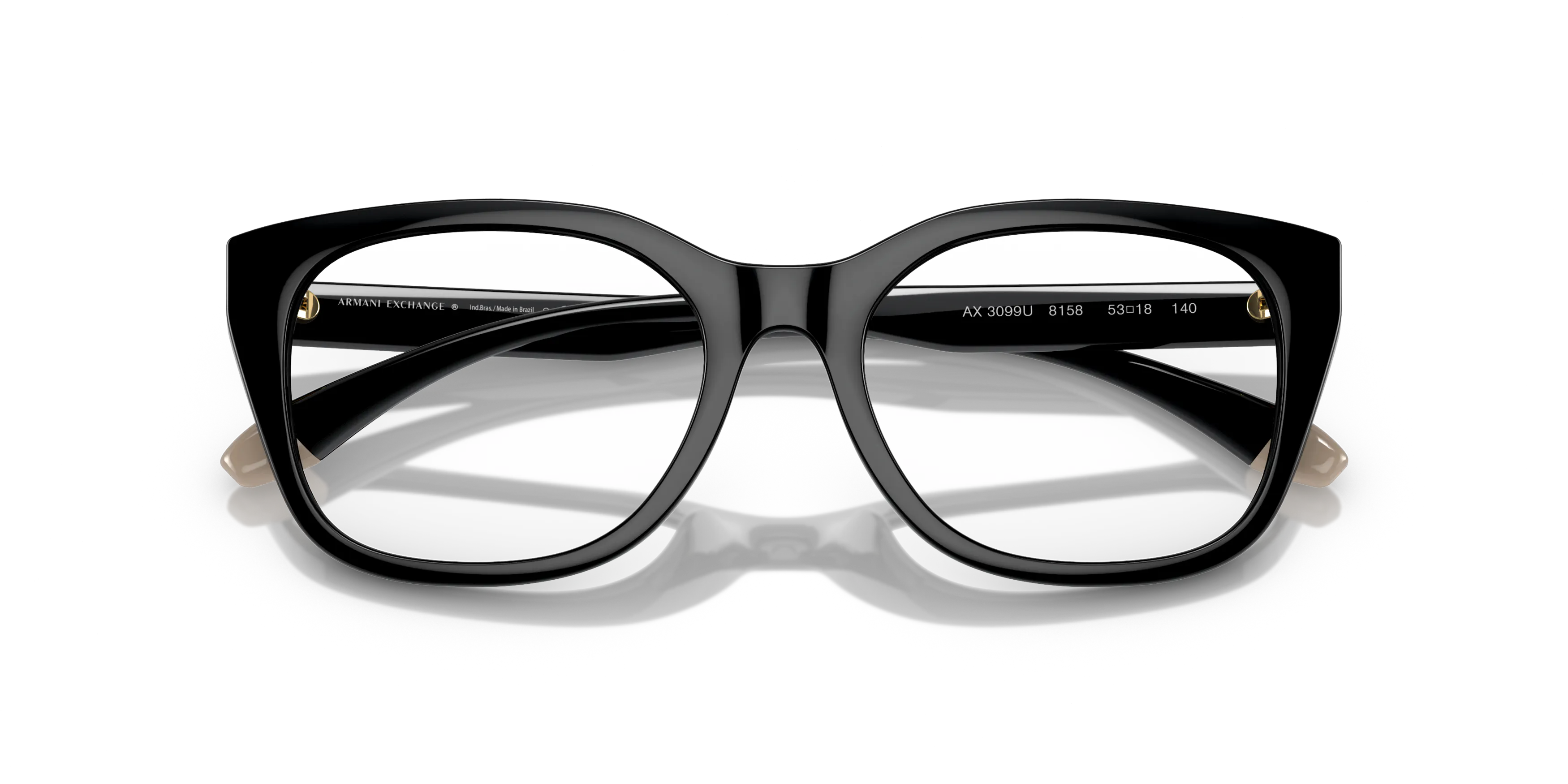 NEW ARMANI EXCHANGE women\'s ax3099u square eyeglasses in black/crystal Armani Exchange AX3099U Donna Rettangolari Neri S | GrandVision main image 2