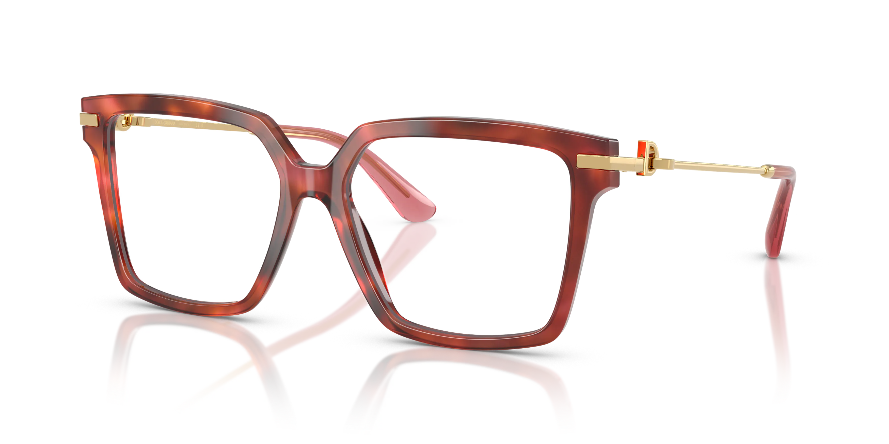 Dolce & Gabbana DG3397 Havana Rectangle Square Acetate Glasses 54mm
