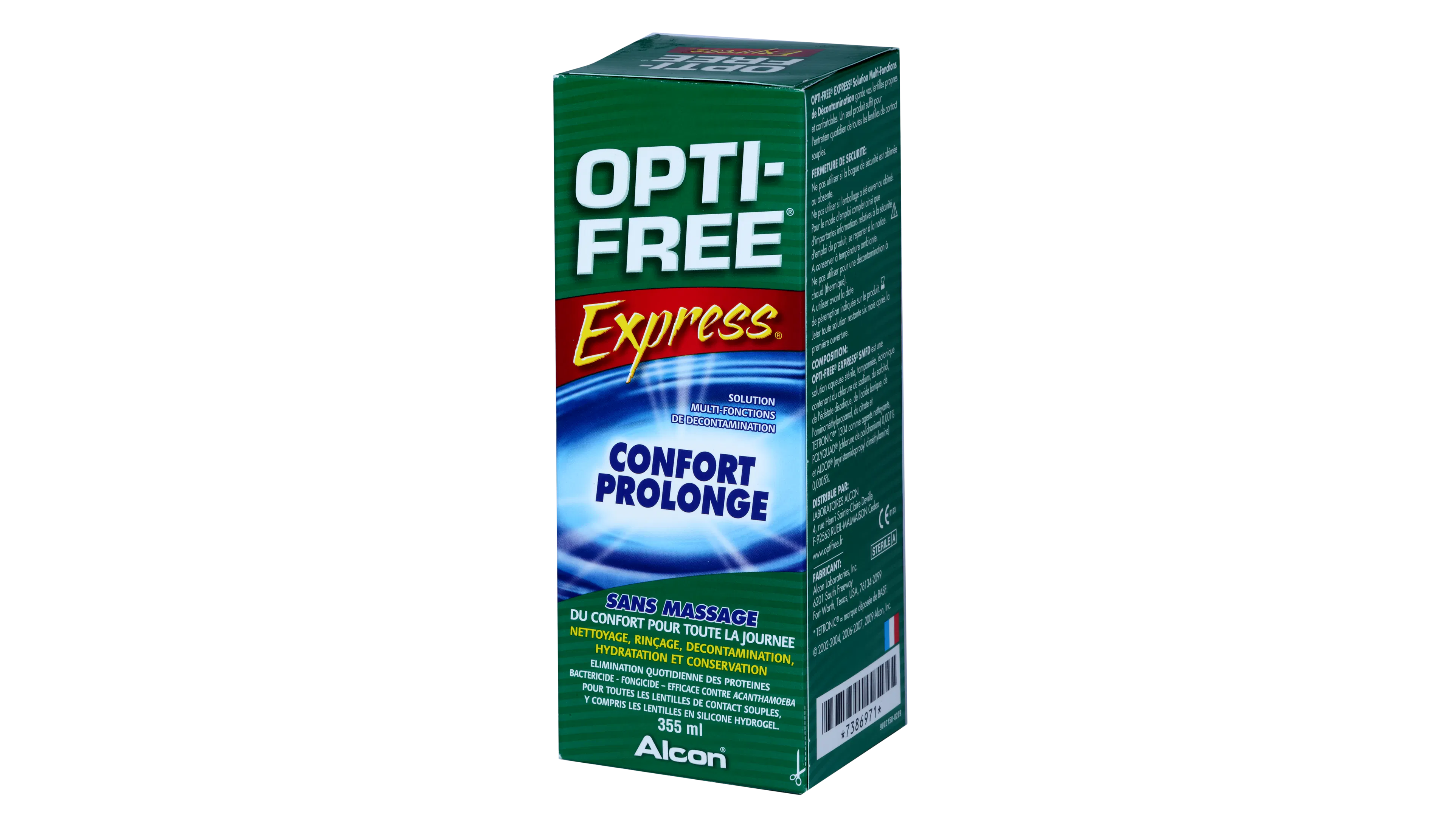 Front, Opti-Free Express - 355ml Multifonction FLACON SIMPLE (250 À 360ML)