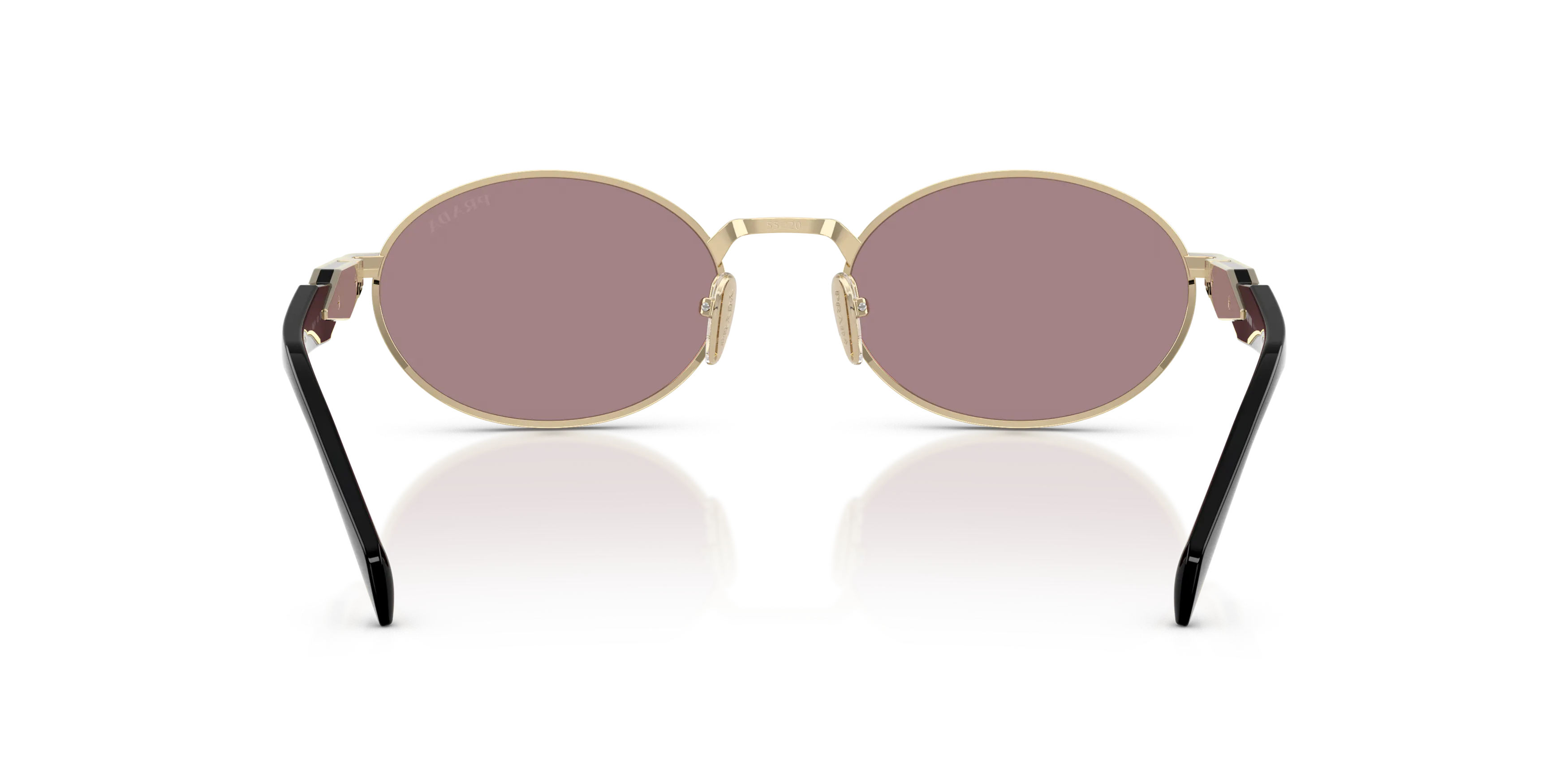 Prada PR 65ZS oval Sunglasses with Gold frame and Violet 