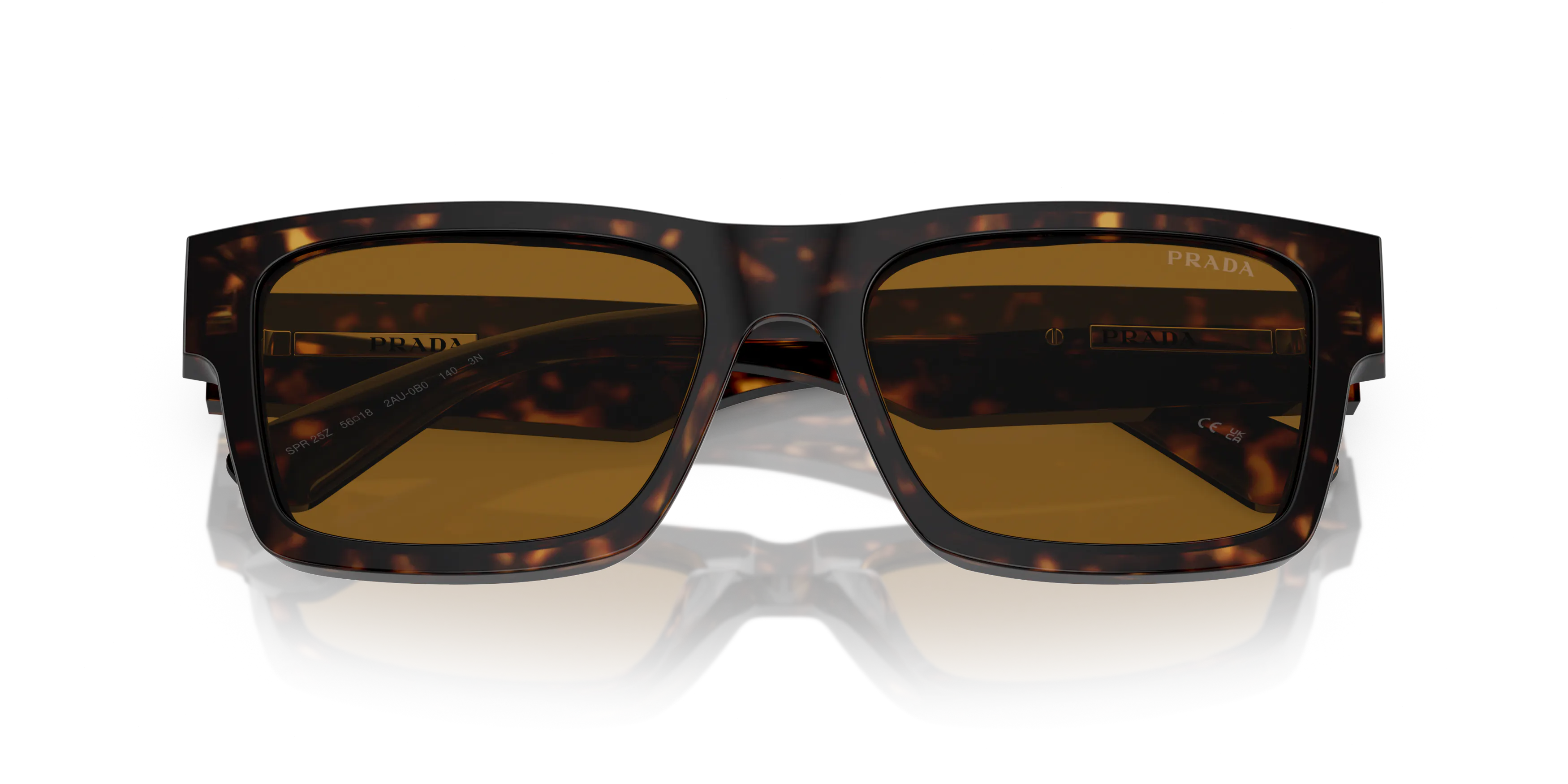 Prada PR 25ZS rectangle Sunglasses with Tortoise frame and Brown