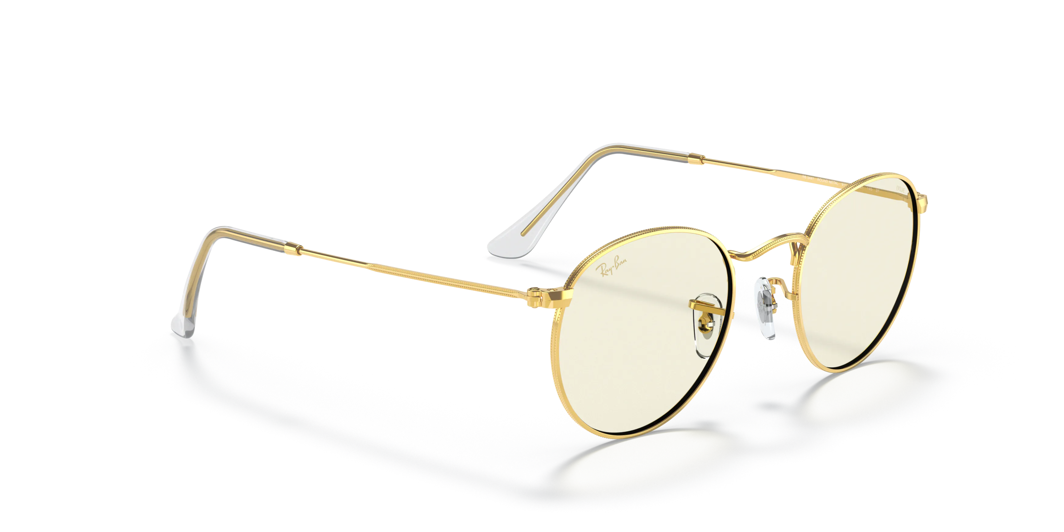 Ray-Ban Round Blue-Light Clear Evolve RB 3447 Gold frames | Vision