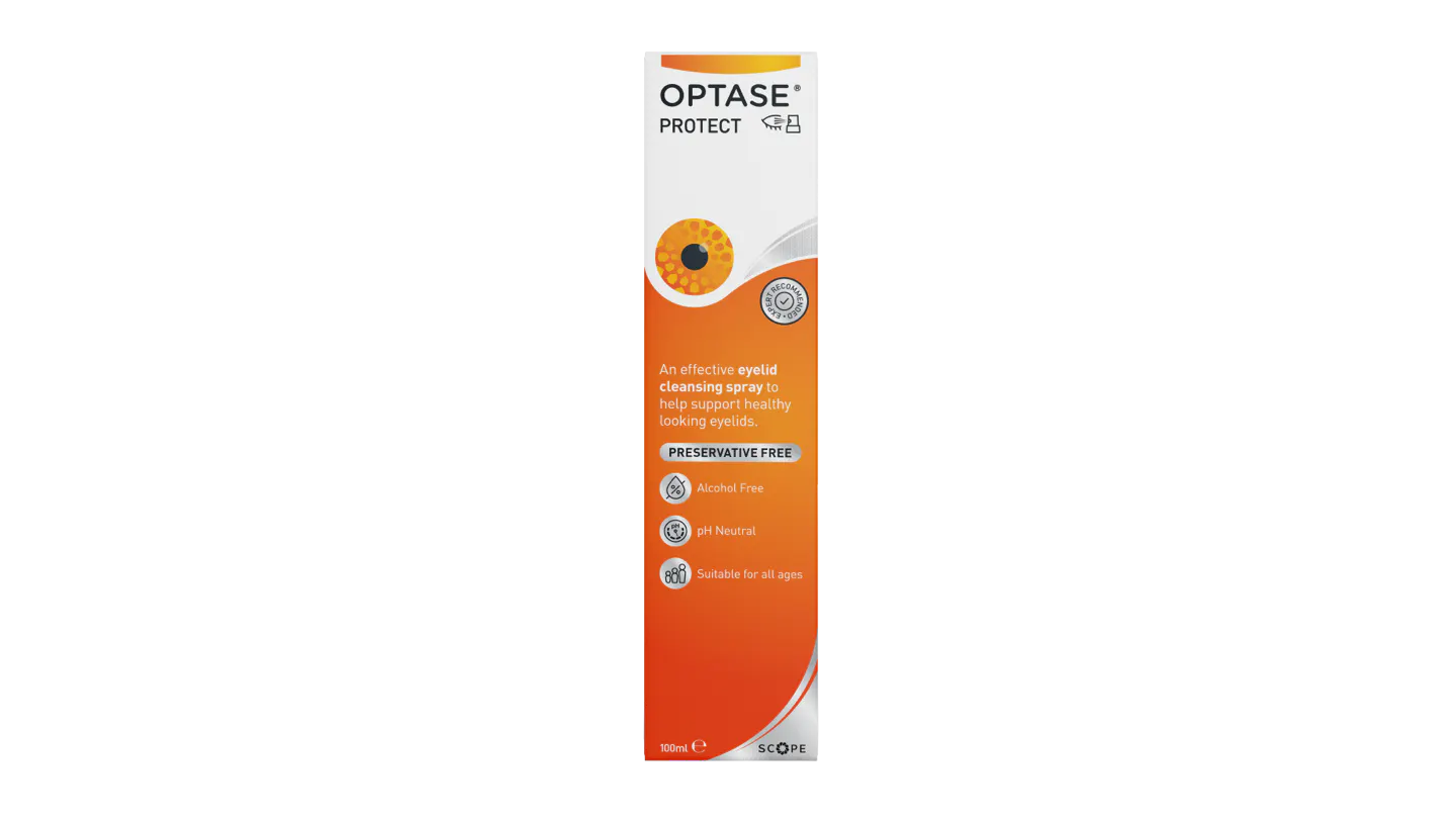Front, Optase Protect Eyelid Cleansing Spray 1 x 100ml