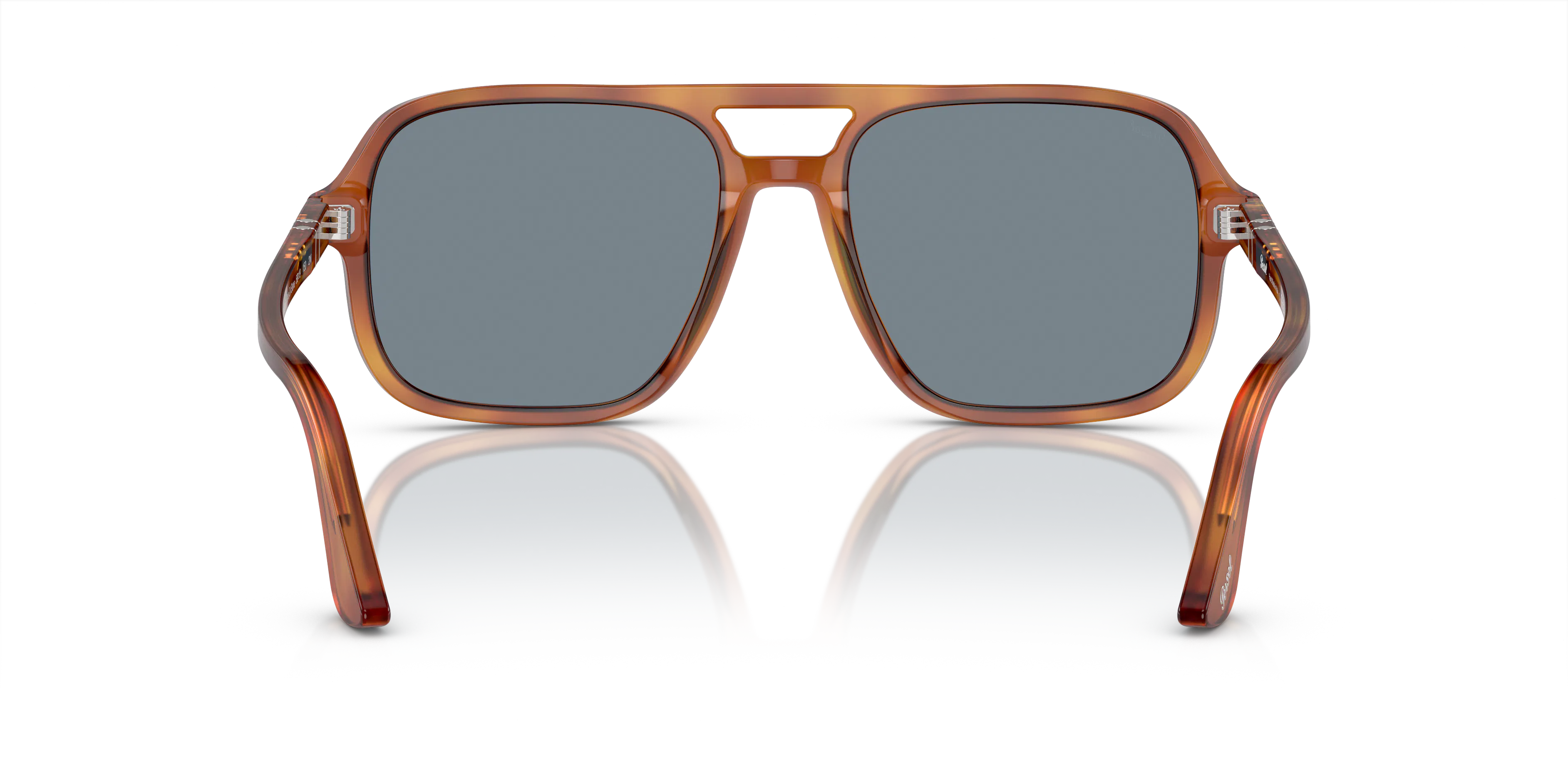 Persol PO3328S aviator Sunglasses with Brown frame and Blue lenses 