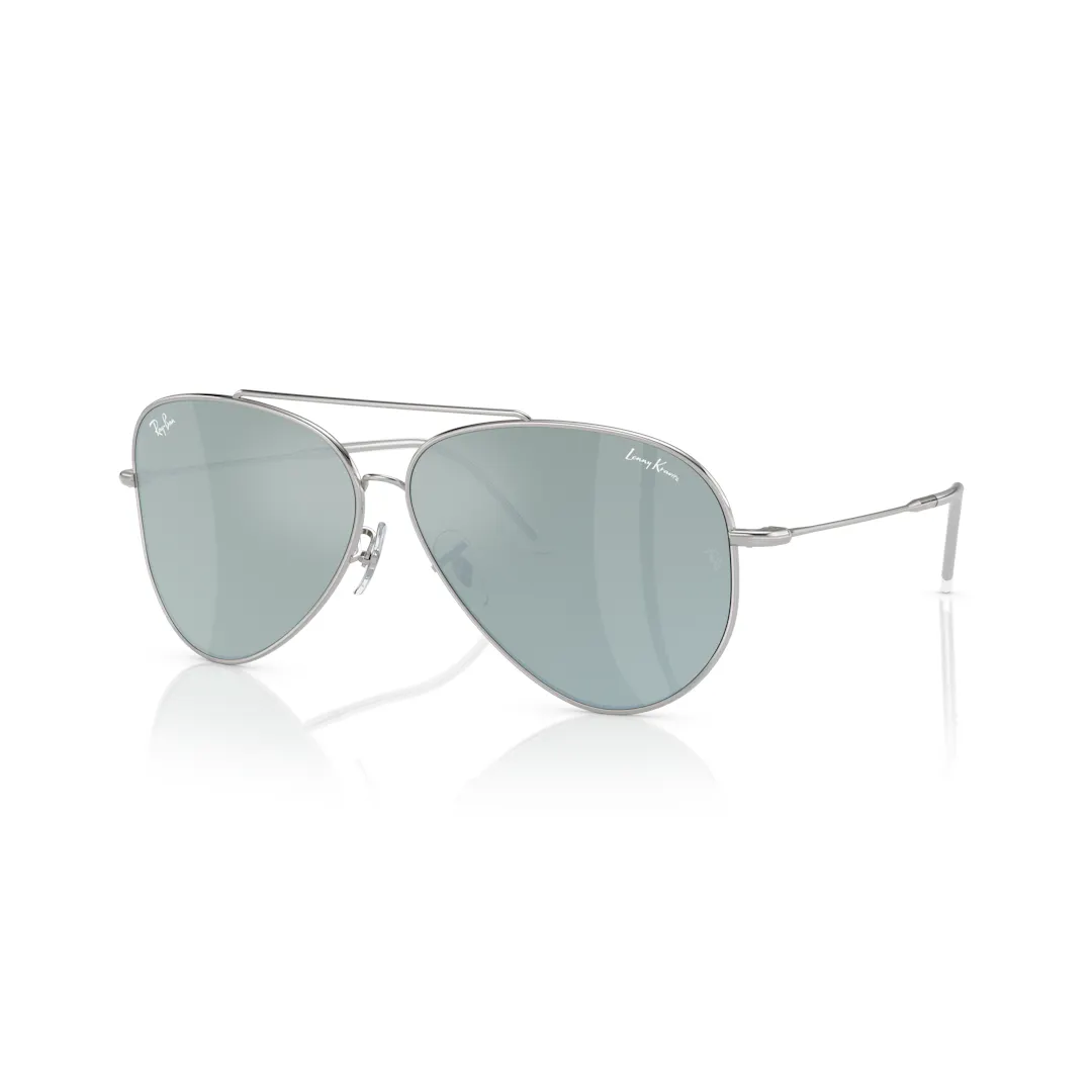 Ray-Ban Lenny Kravitz X Aviator Reverse 0RBR0101S Solbriller - Pilot Sølv Spejlede Linser Ray-Ban Lenny Kravitz X Aviator Reverse 0RBR0101S Solbriller - Pilot Sølv Spejlede Linser