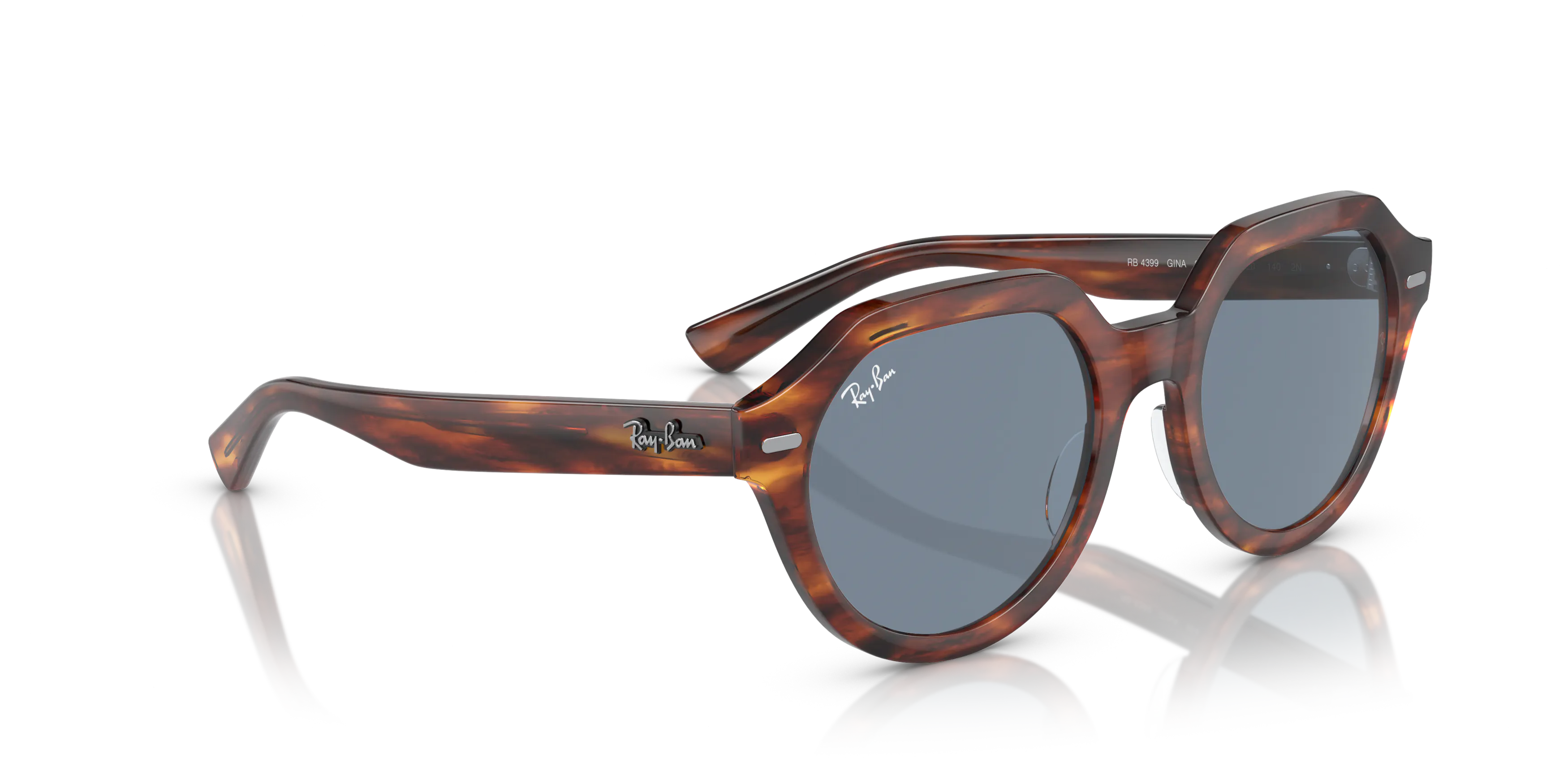 Ray-Ban RB4399 Gina square Sunglasses with Tortoise frame and Blue