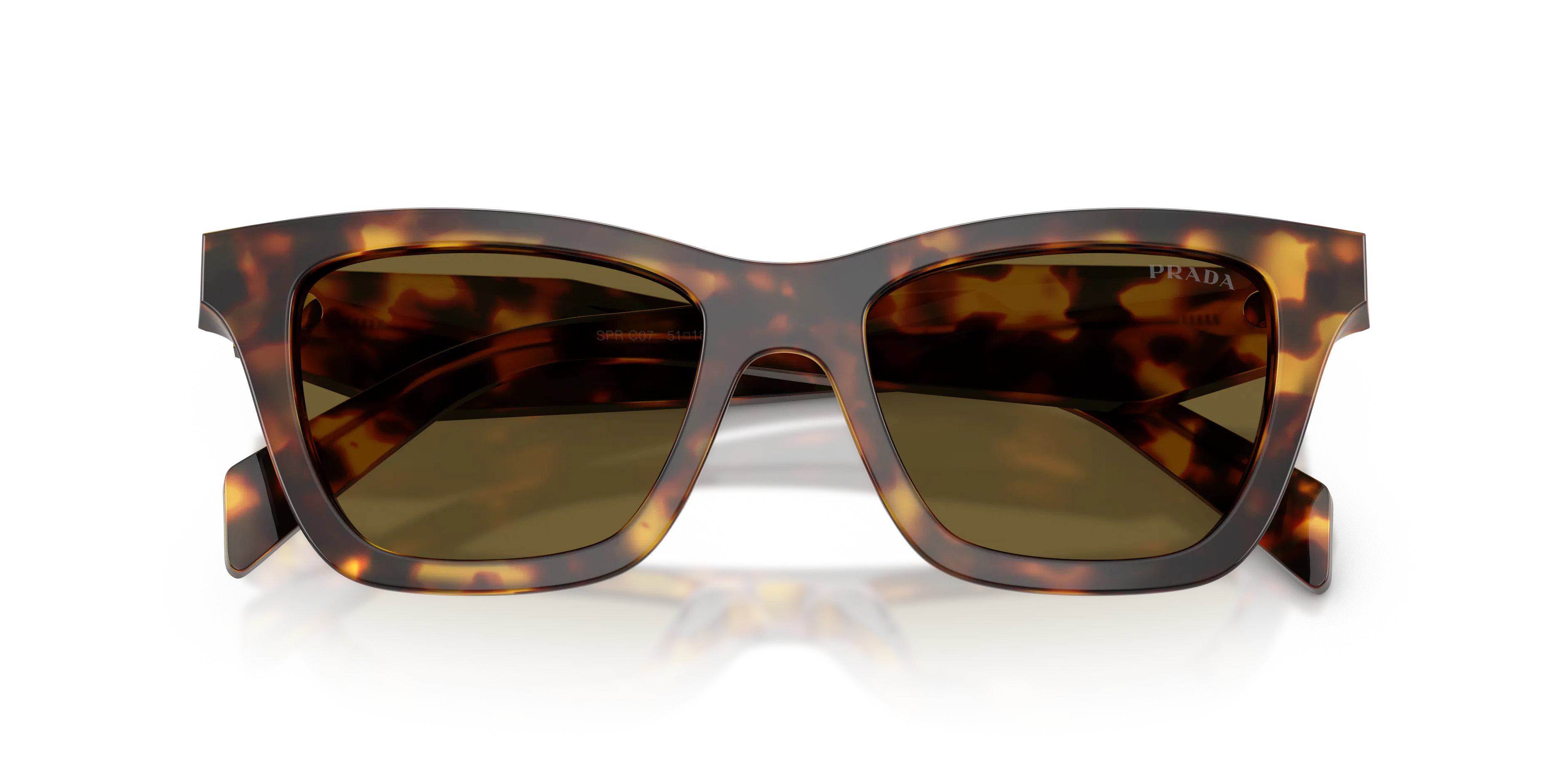 PRADA ITALY SUNGLASSES and CASE SPR05S 7S0-4R2 Tortoise Frame Prada PR C04S M (52 - 22) with Brown lenses and Tortoise  main image 4