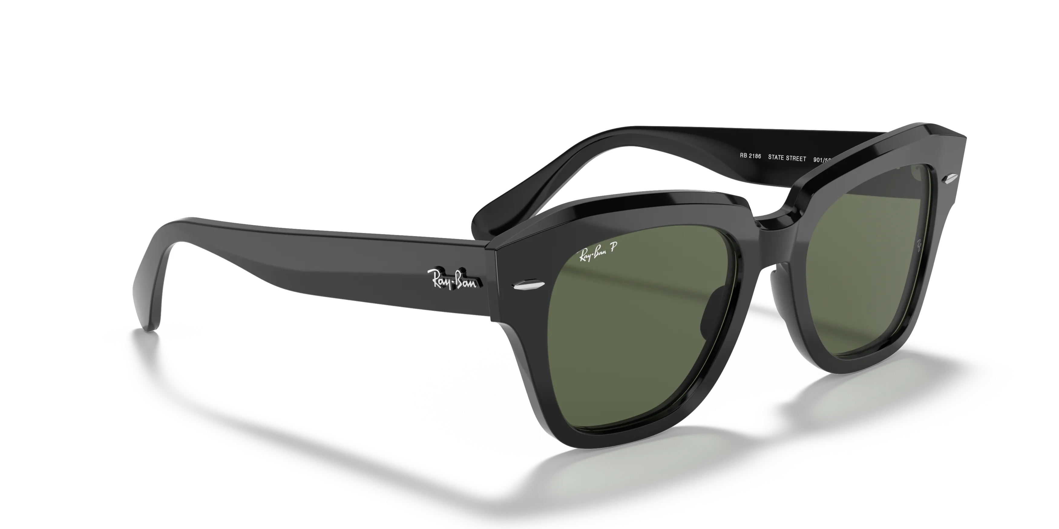 Ray-Ban RB2186 State Street square Sunglasses with Black frame and