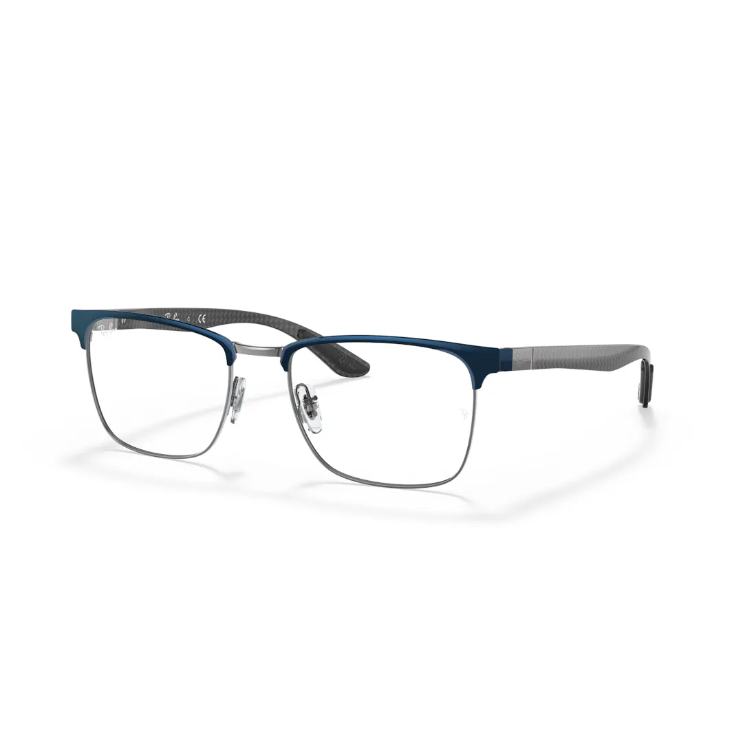 Ray-Ban Eyeglasses Unisex Rb8421 Optics - Black Frame Clear Lenses Polarized 54-19