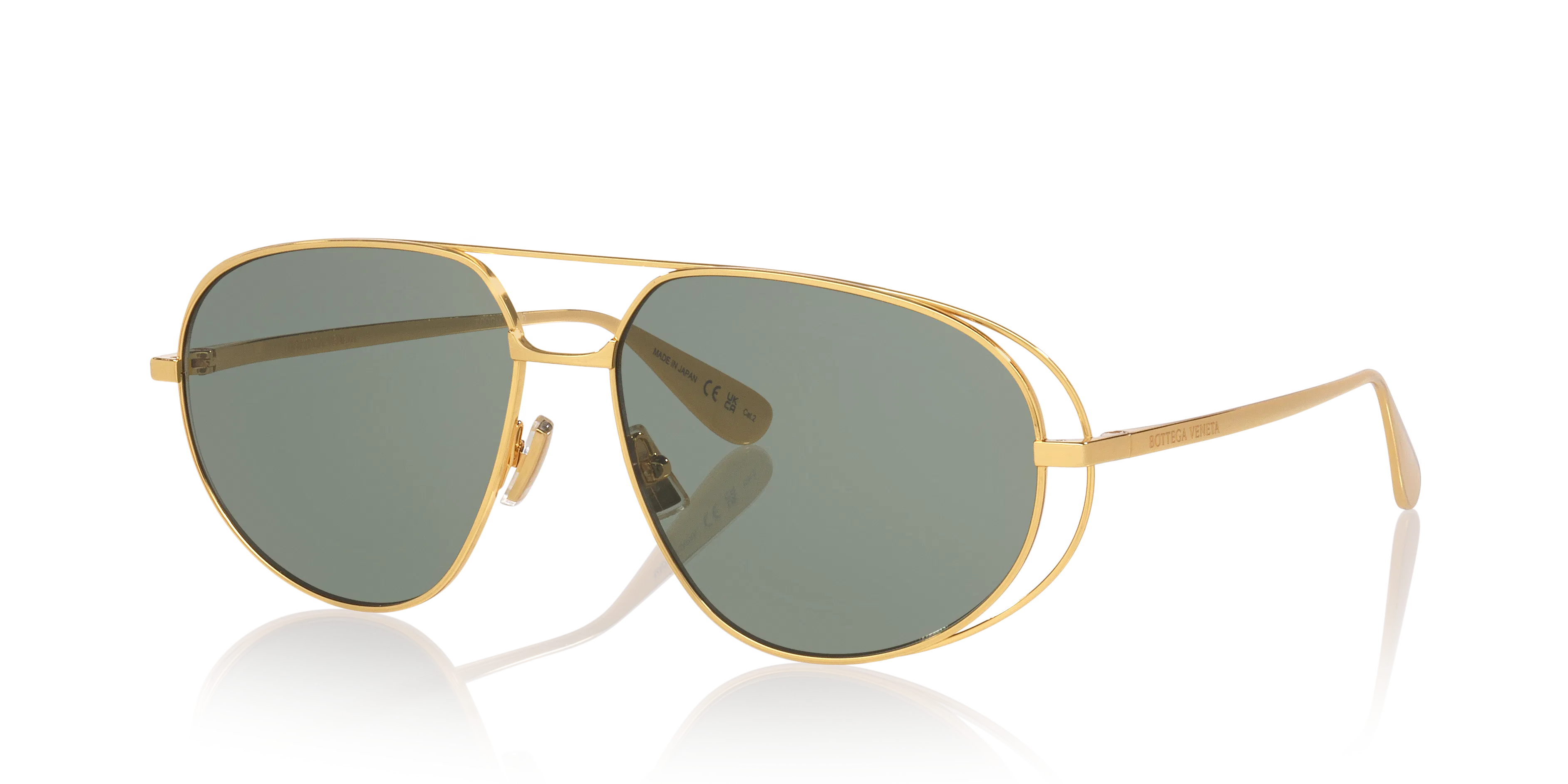 Bottega Veneta BV1344S Solbriller - Pilot Guld