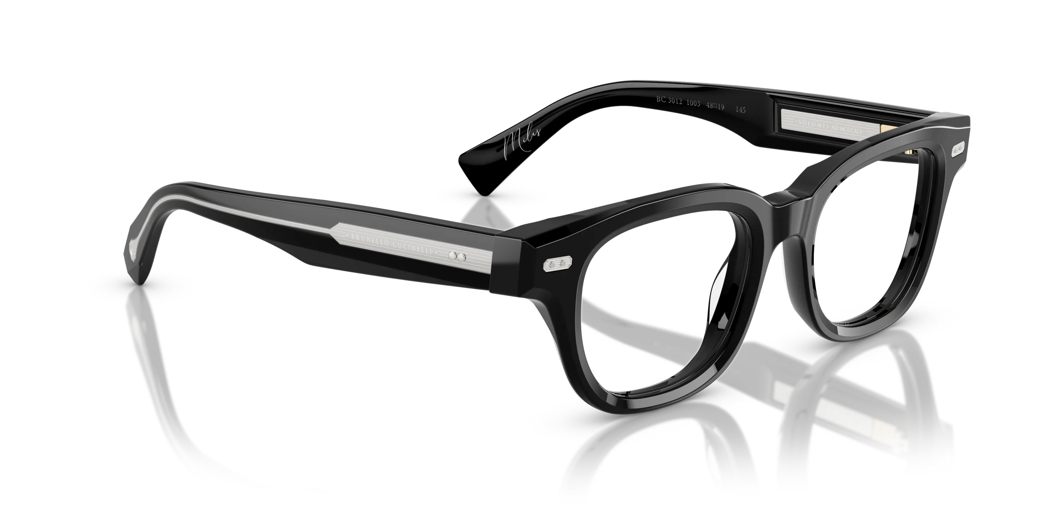 Brunello Cucinelli BC3012 MILES rectangle Glasses with Black frame