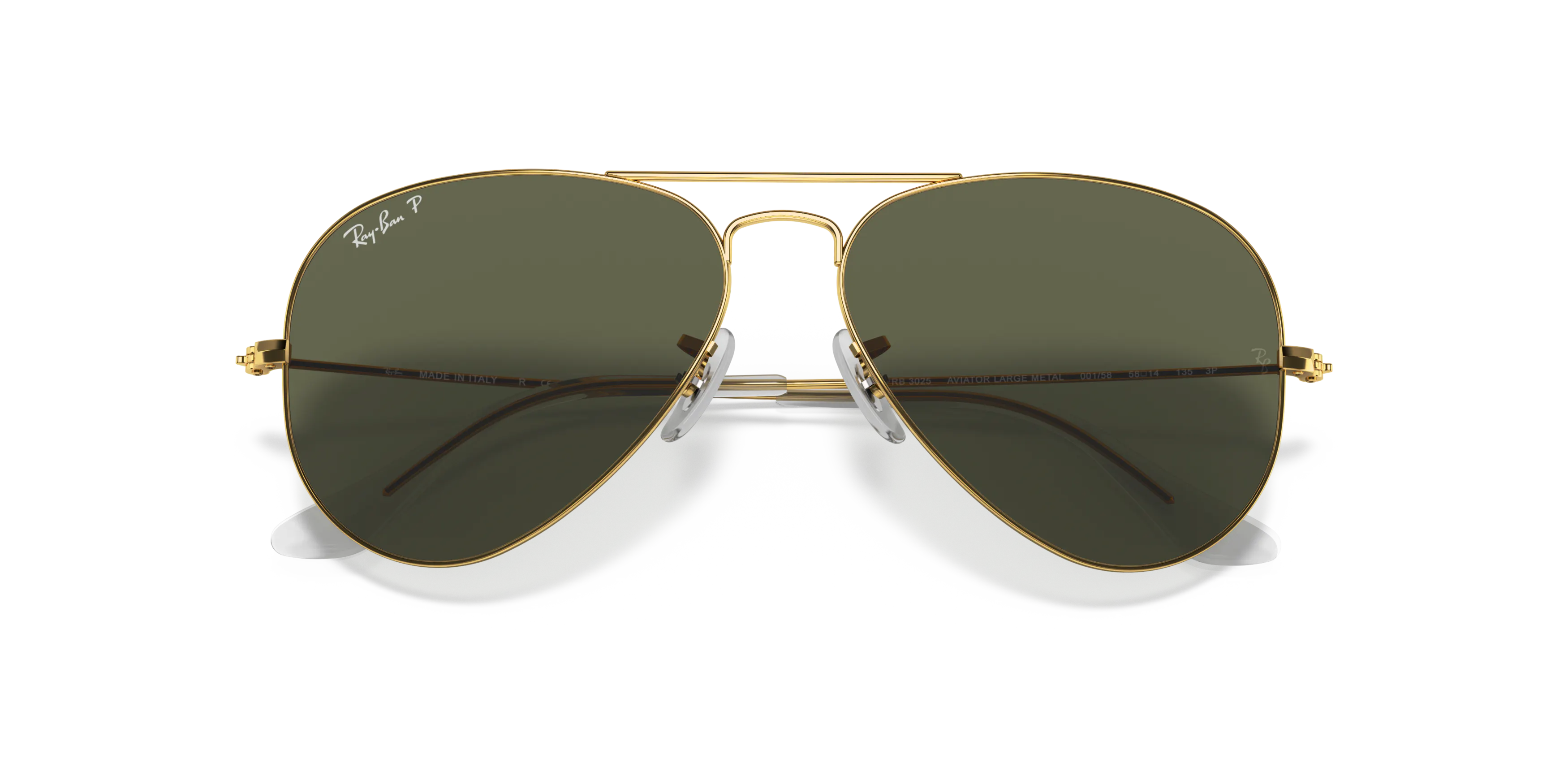Folded, Ray-Ban Aviator Classic RB 3025 Sunglasses