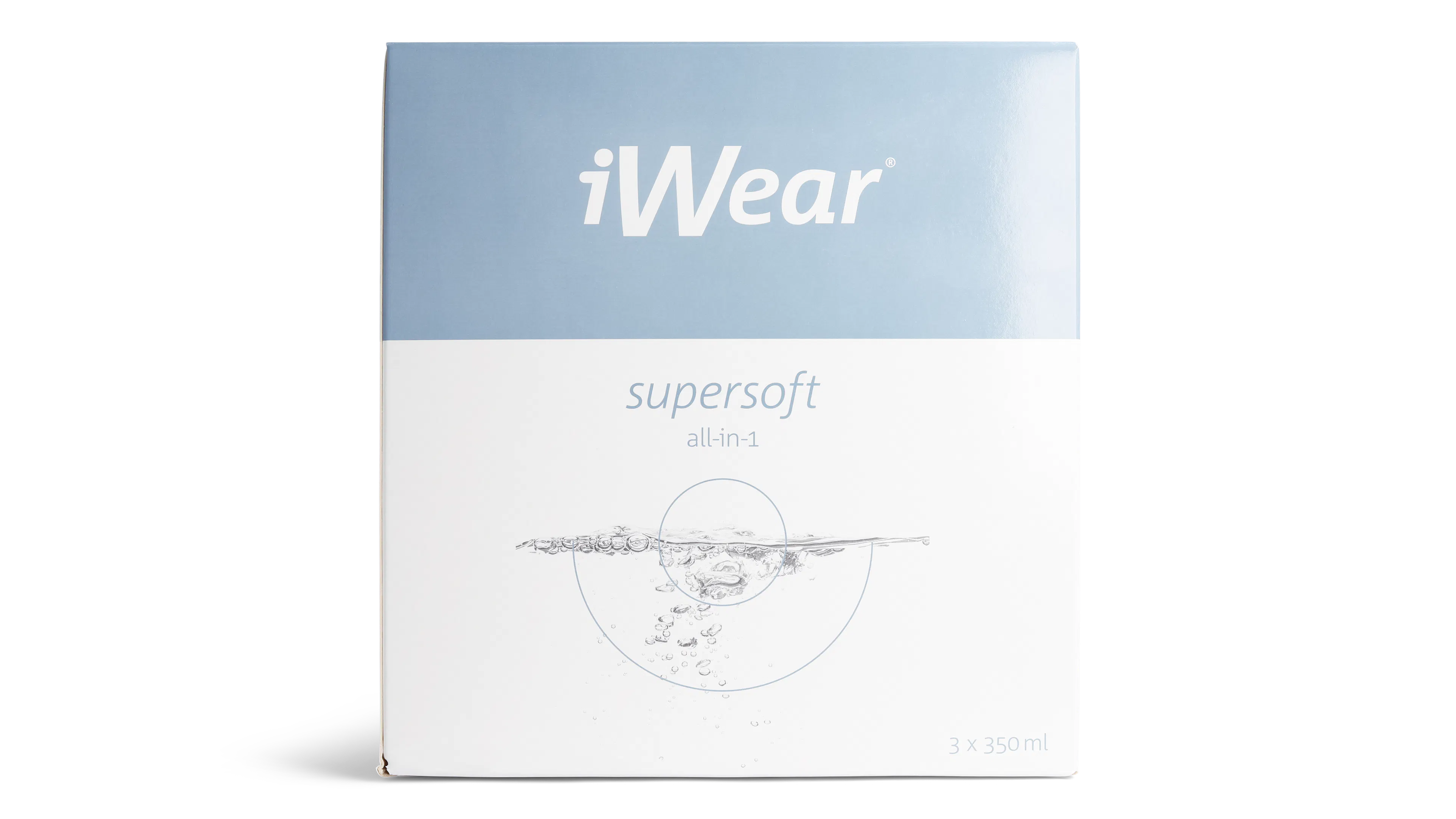 Front, iWear Supersoft Solución única 3*350ml