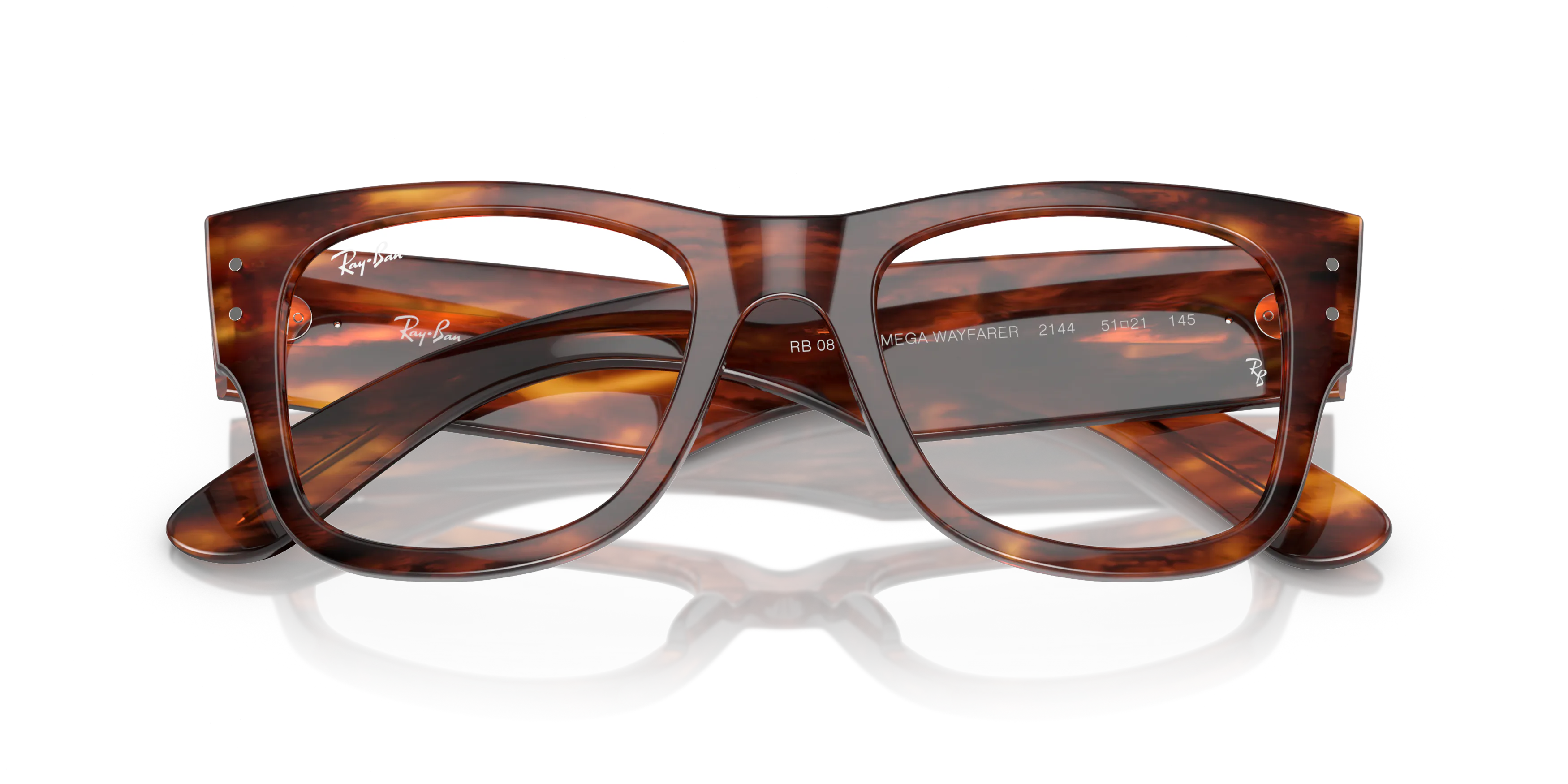Ray-Ban RB0840V Mega Wayfarer Glasses square Glasses with Tortoise