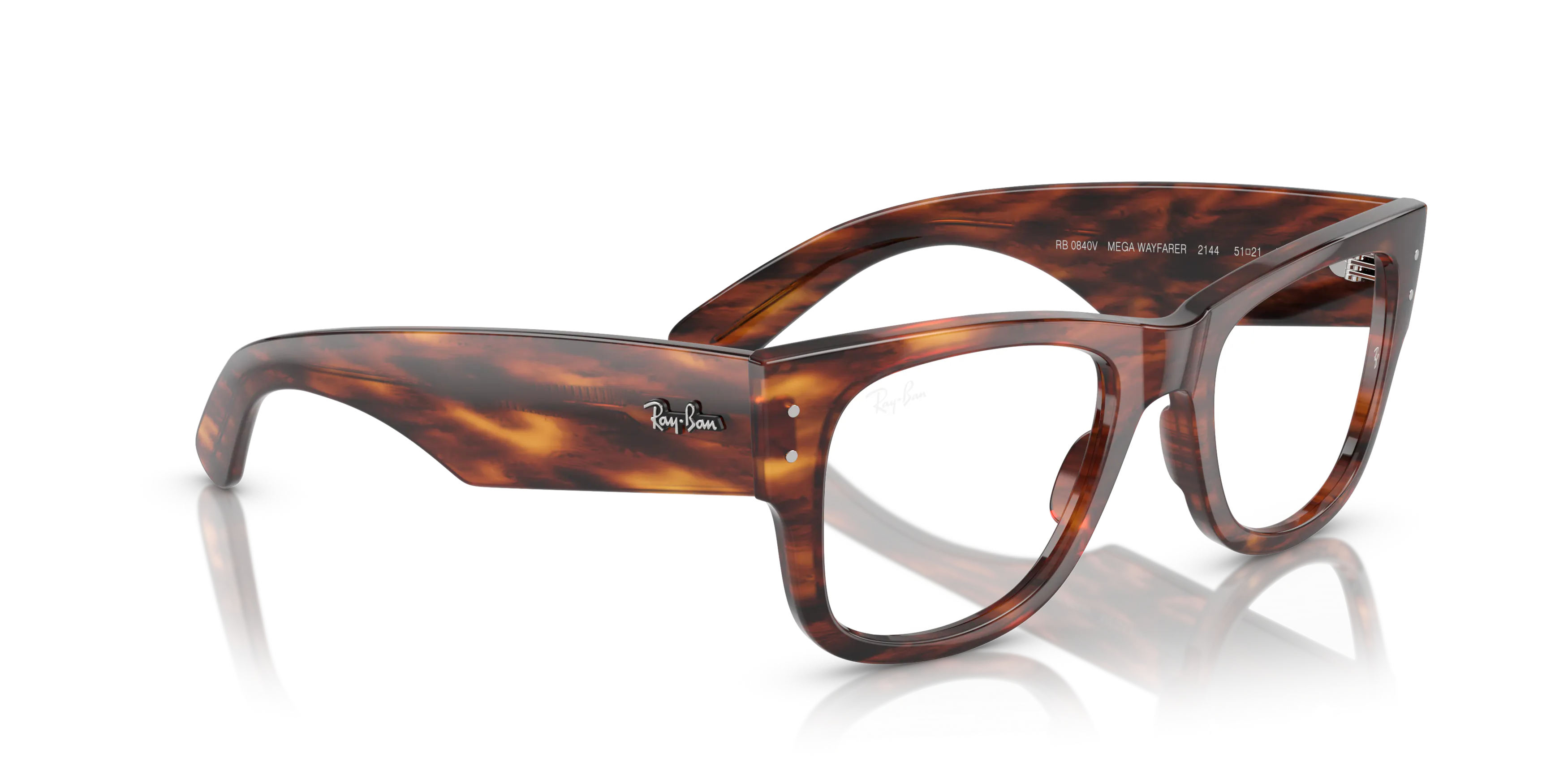 Ray-Ban RB0840V Mega Wayfarer Glasses square Glasses with Tortoise