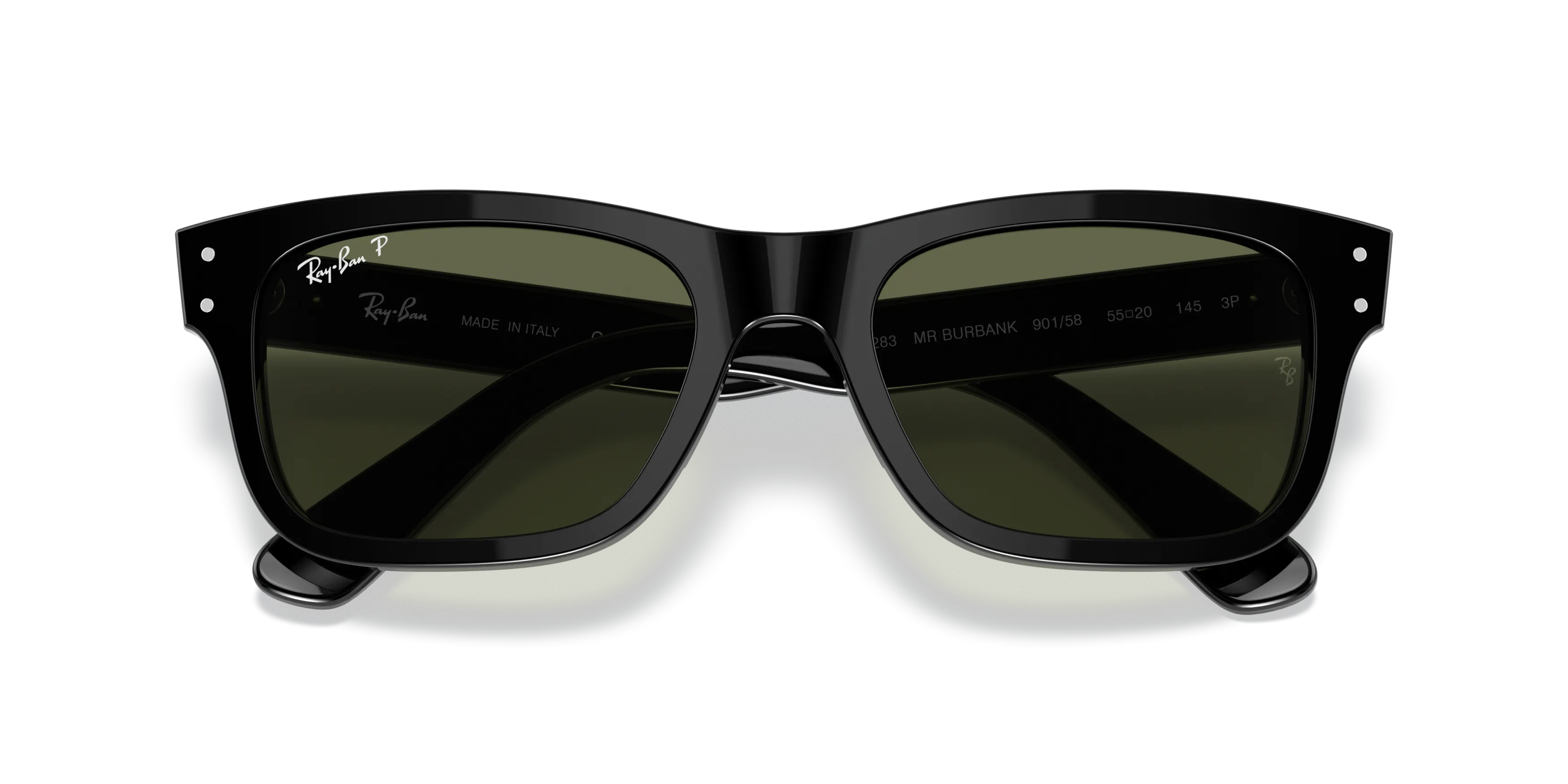 Ray-Ban RB2283 Burbank rectangle Sunglasses with Black frame and
