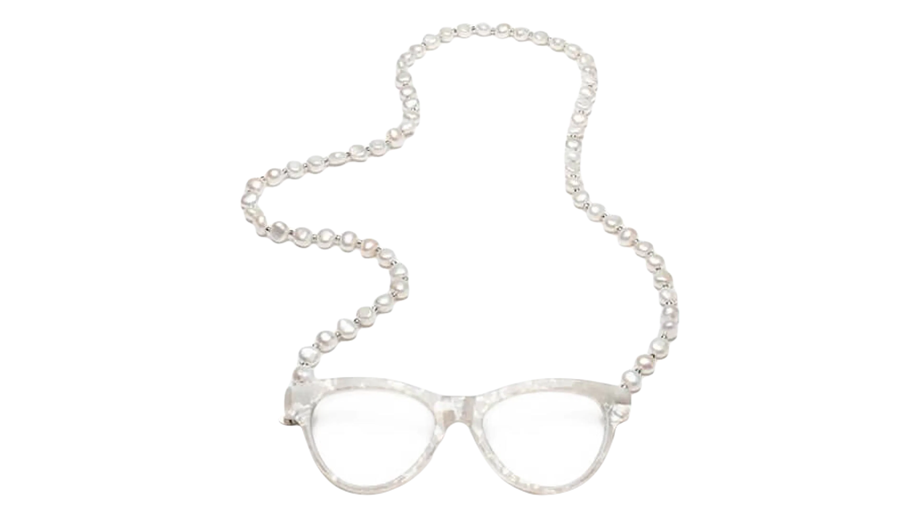 Front, CotiVision Elements Pearls - Classic White (+2.00) Necklace Reading Glasses