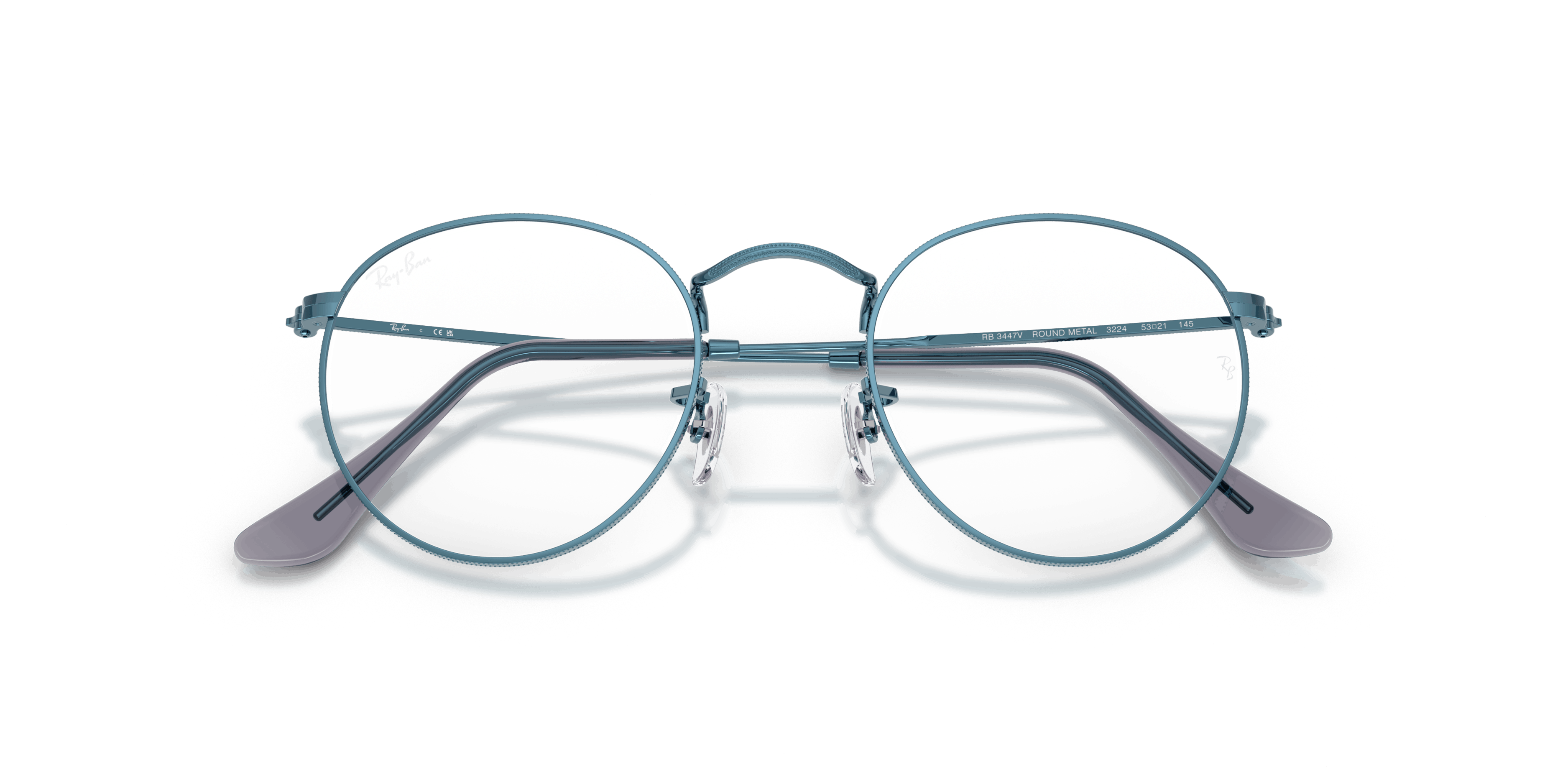 Folded, Ray-Ban Round Metal RX 3447V Glasses