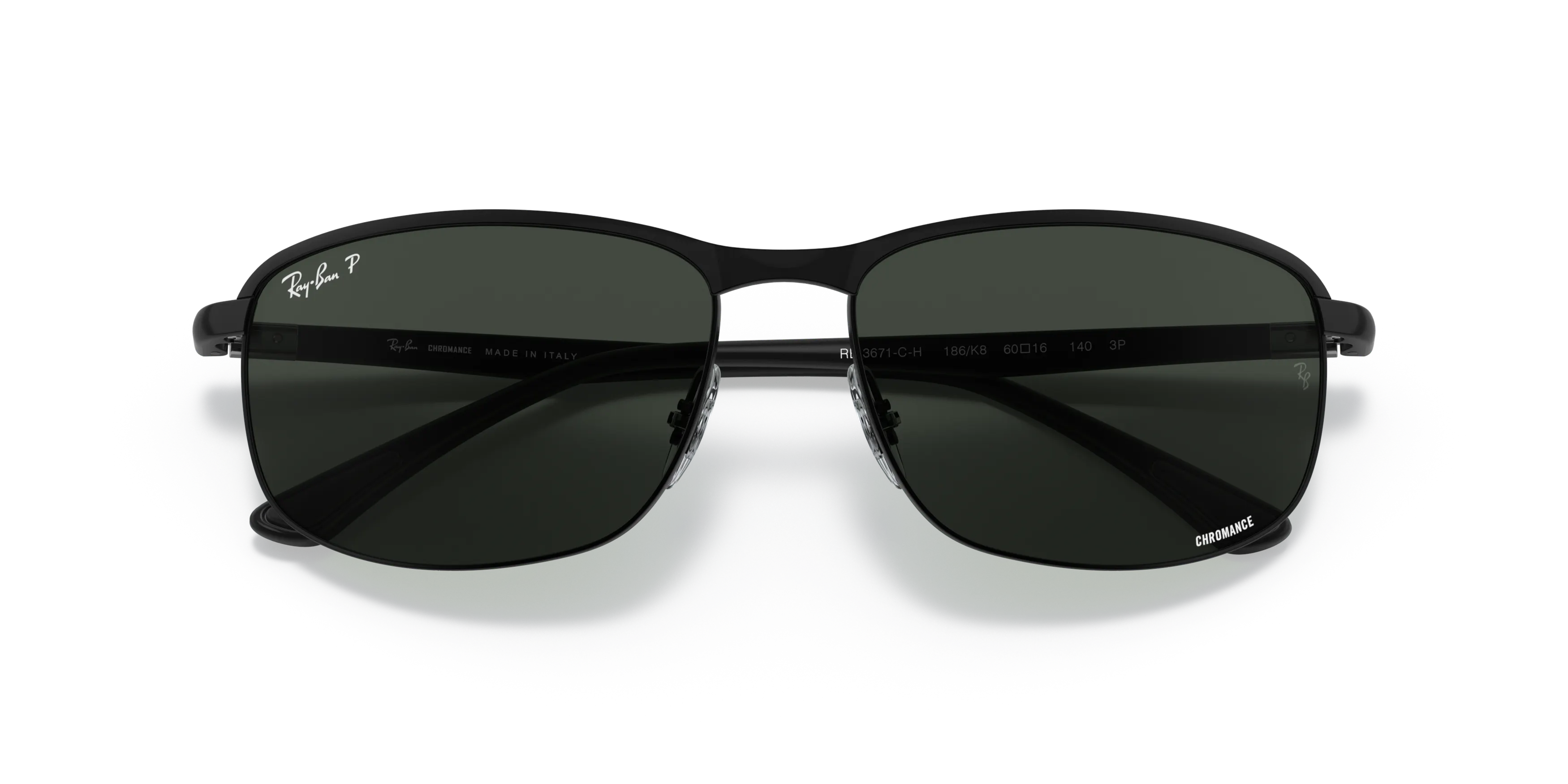 Ray-Ban RB3671CH Chromance rectangle Sunglasses with Black frame
