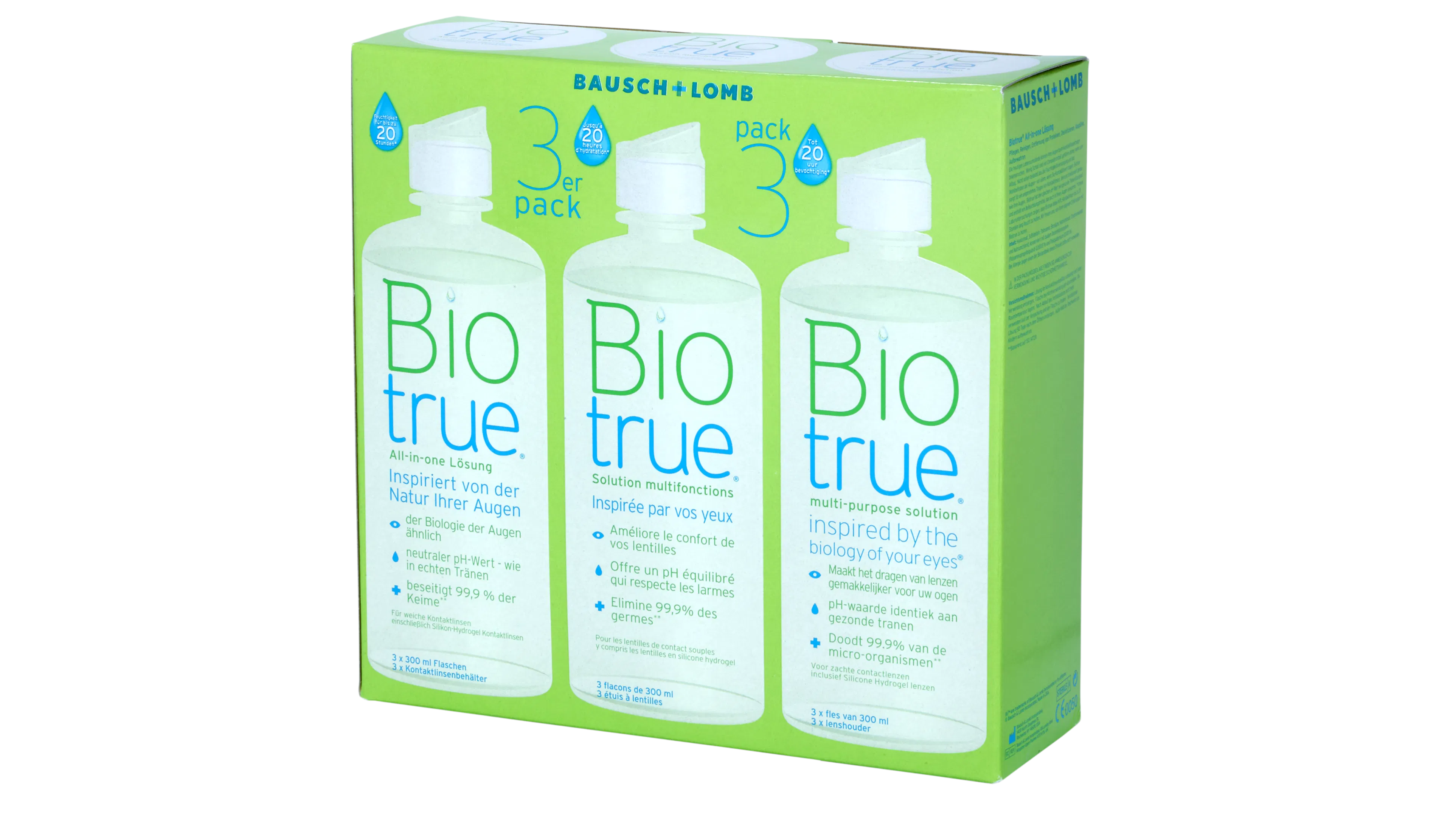 Front, Biotrue - Pack 3X300ml Multifonction FLACON TRI-PACK (…..)