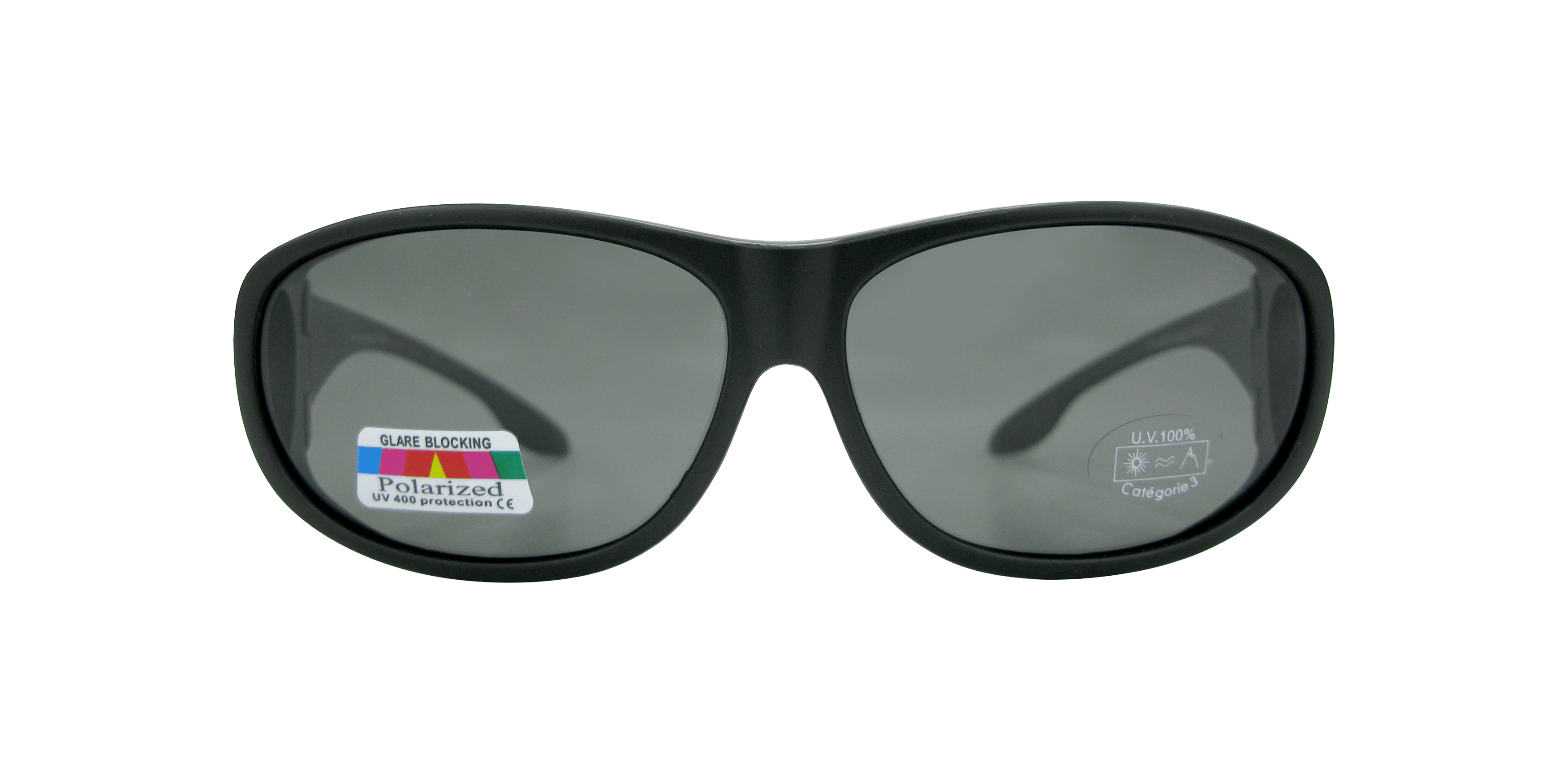Front, GRANDVISION Surlunettes Polarisante Noir - Verres Gris