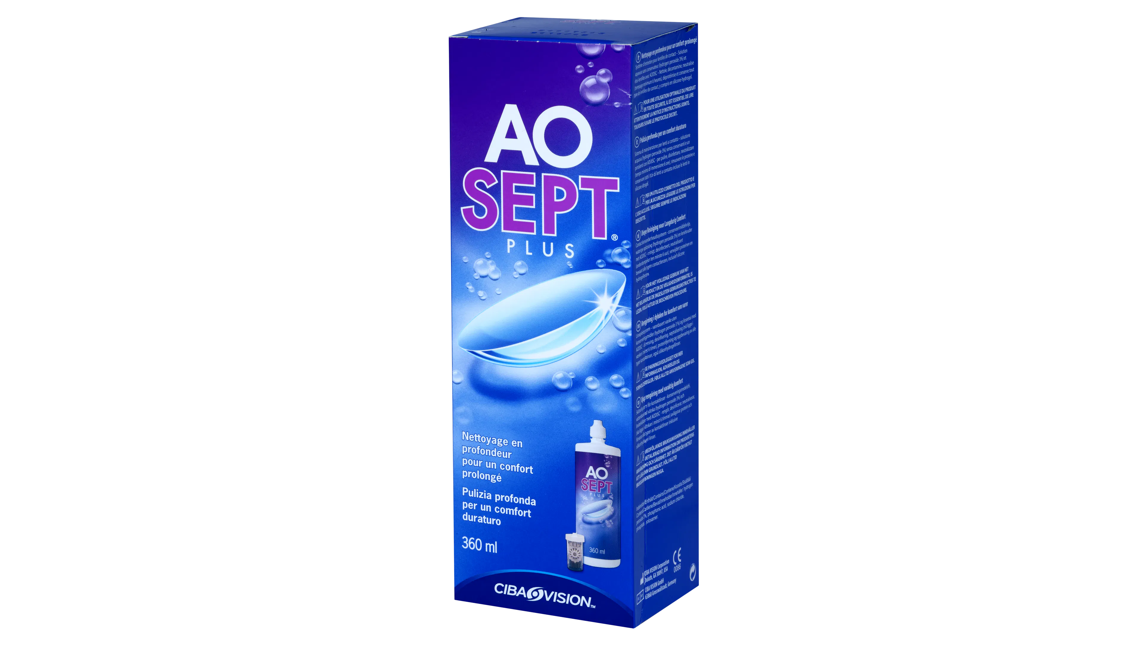 Front, Aosept Plus - 360 ml Oxydant FLACON SIMPLE (250 À 360ML)