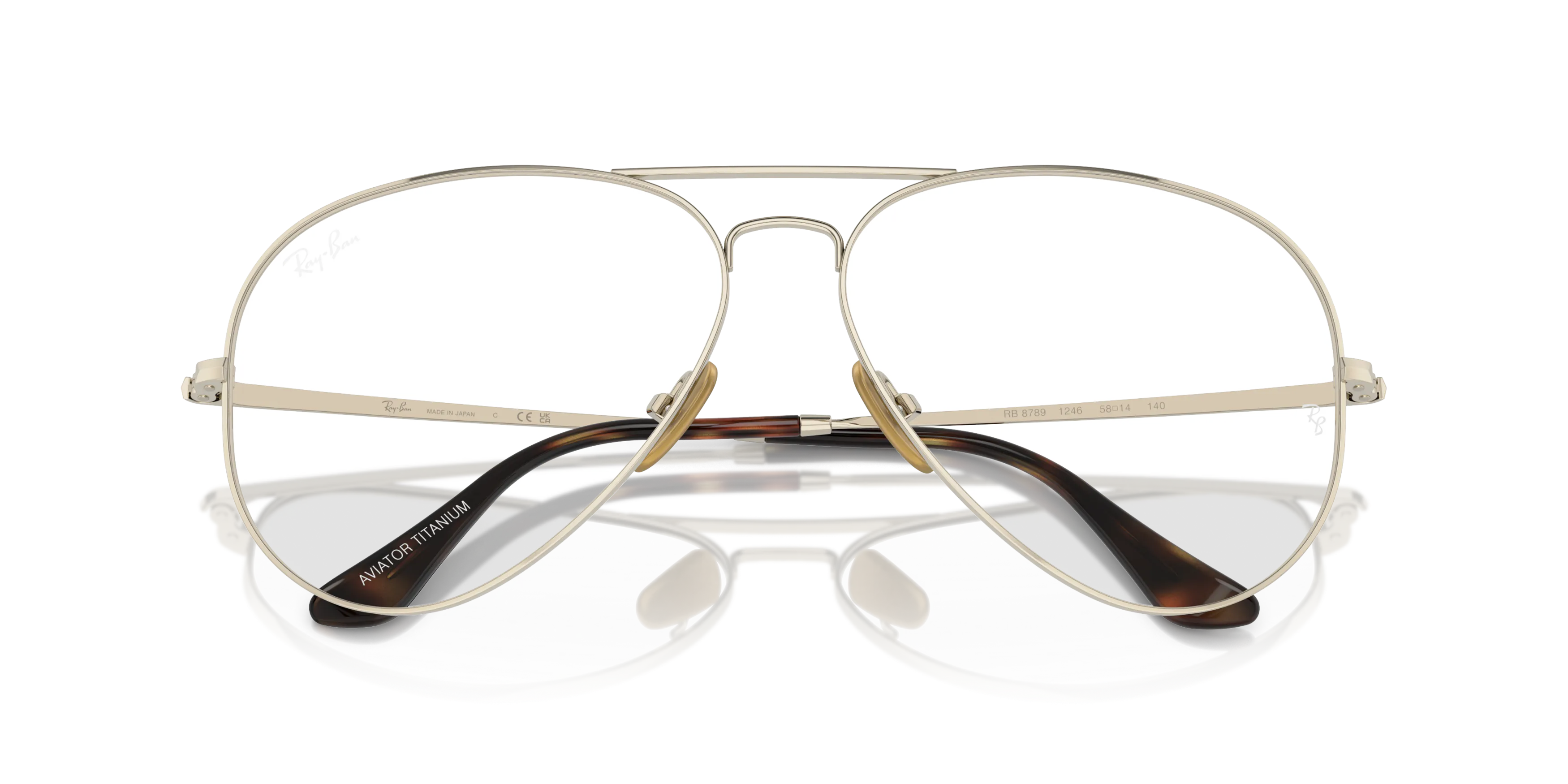 Folded, RAY-BAN Aviator Titanium Optics RX8789 1246