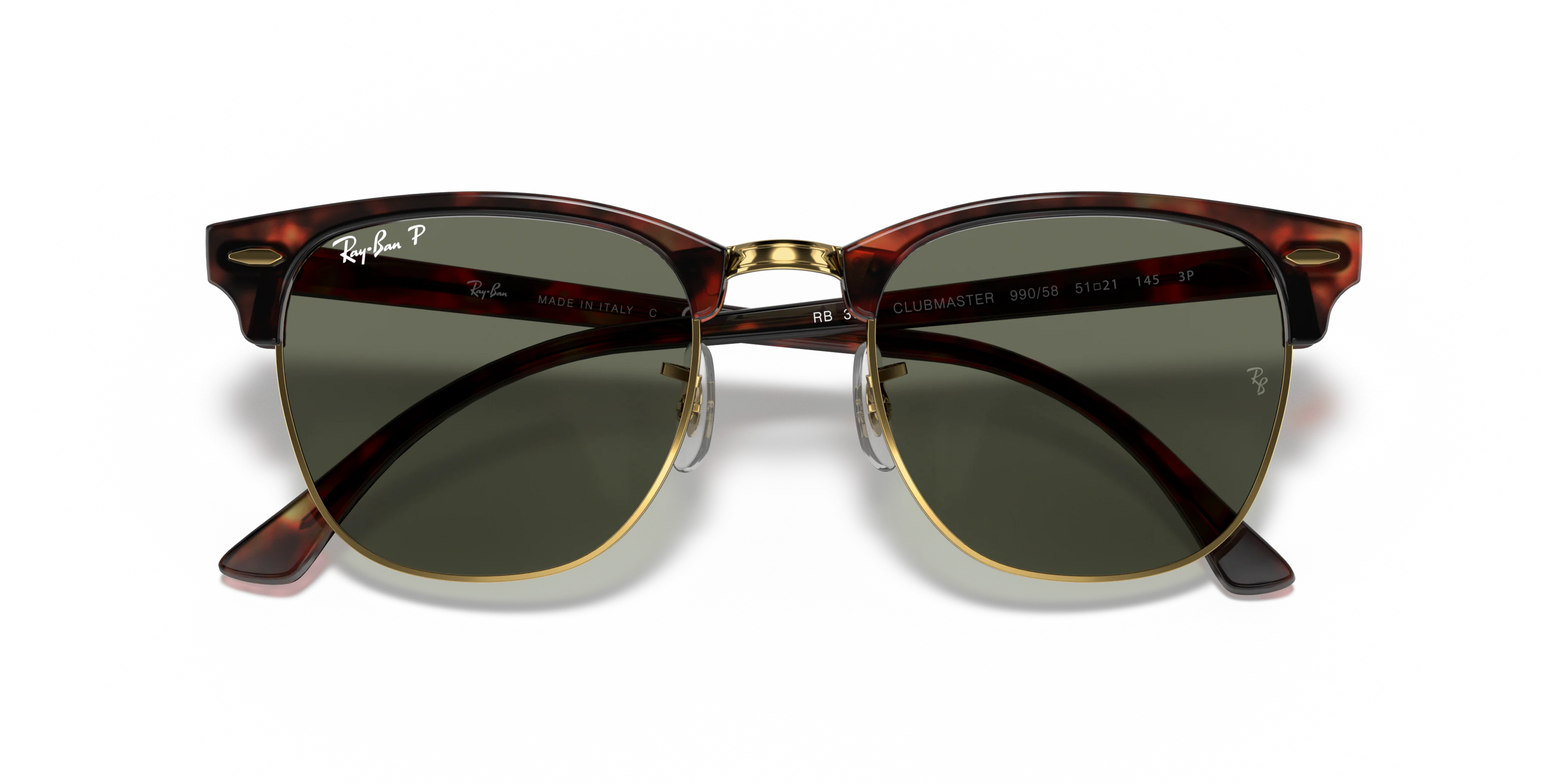 Folded, Ray-Ban Clubmaster Classic RB3016 990/58