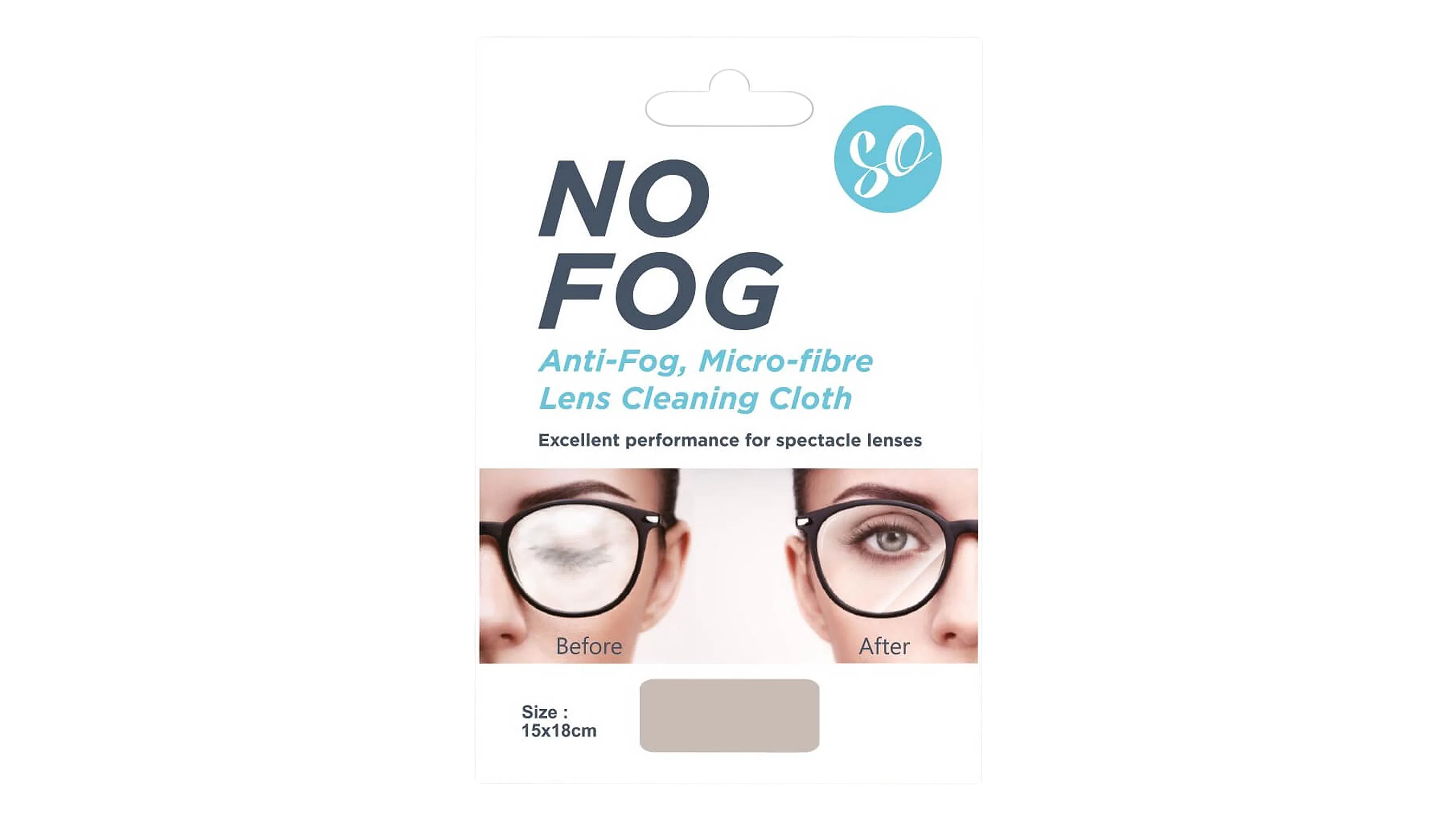 Front, SO No Fog Microfibre Glasses Cleaning Cloth