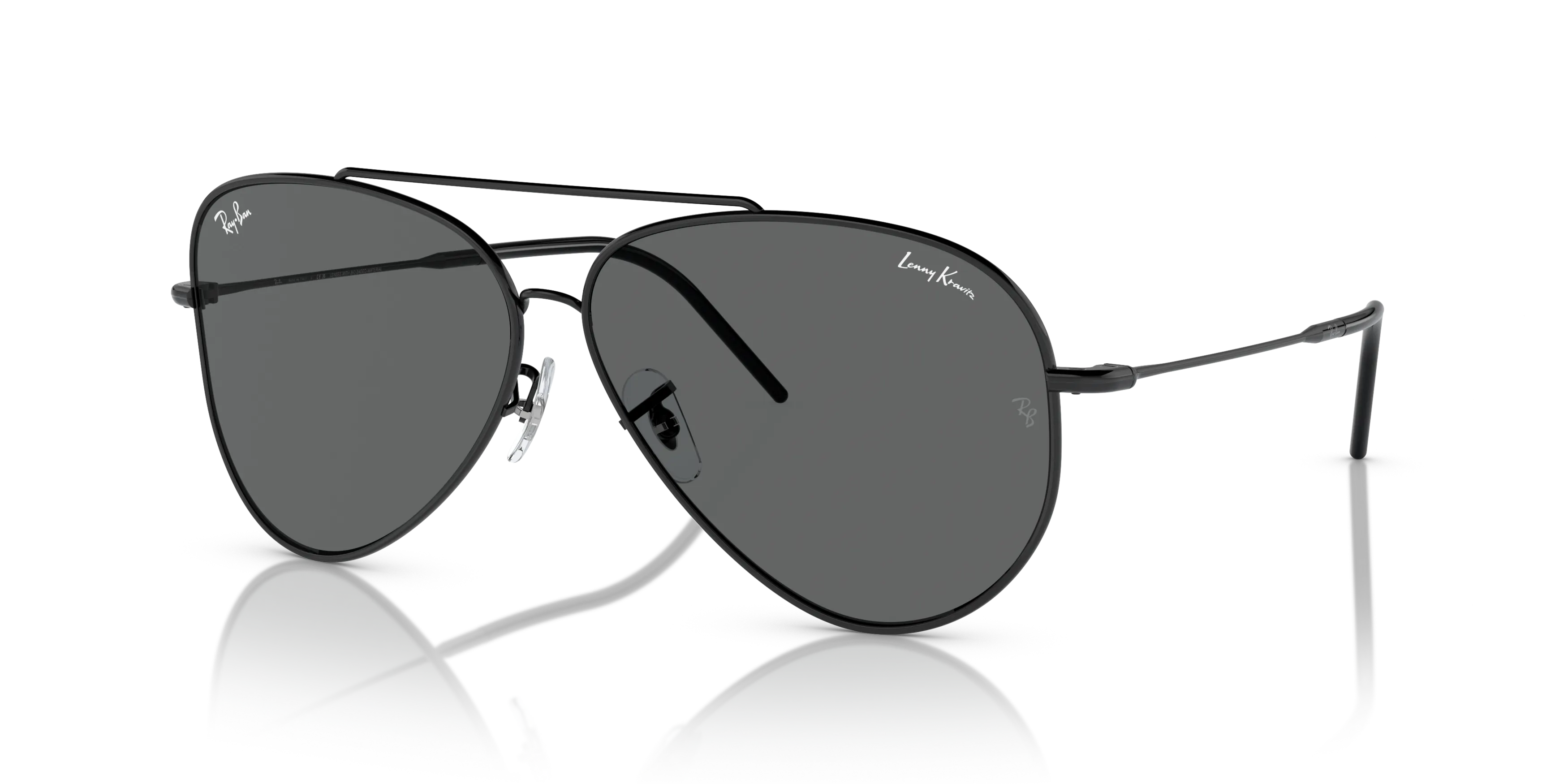 Angle_Left01, Ray-Ban Lenny Kravitz X Aviator Reverse 0RBR0101S 002/GR Solbriller