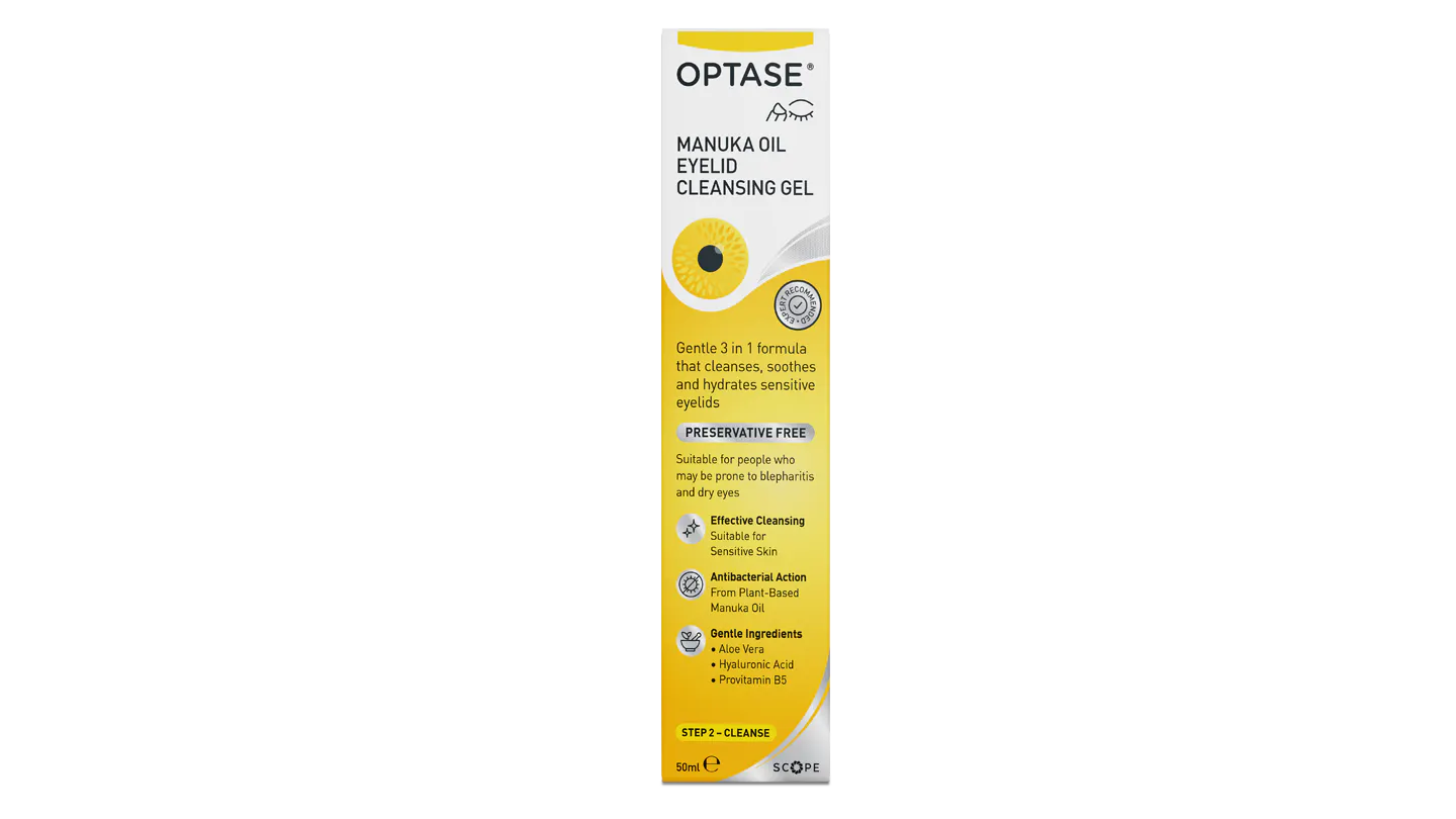 Front, Optase Manuka Eyelid Gel 1 x 50ml