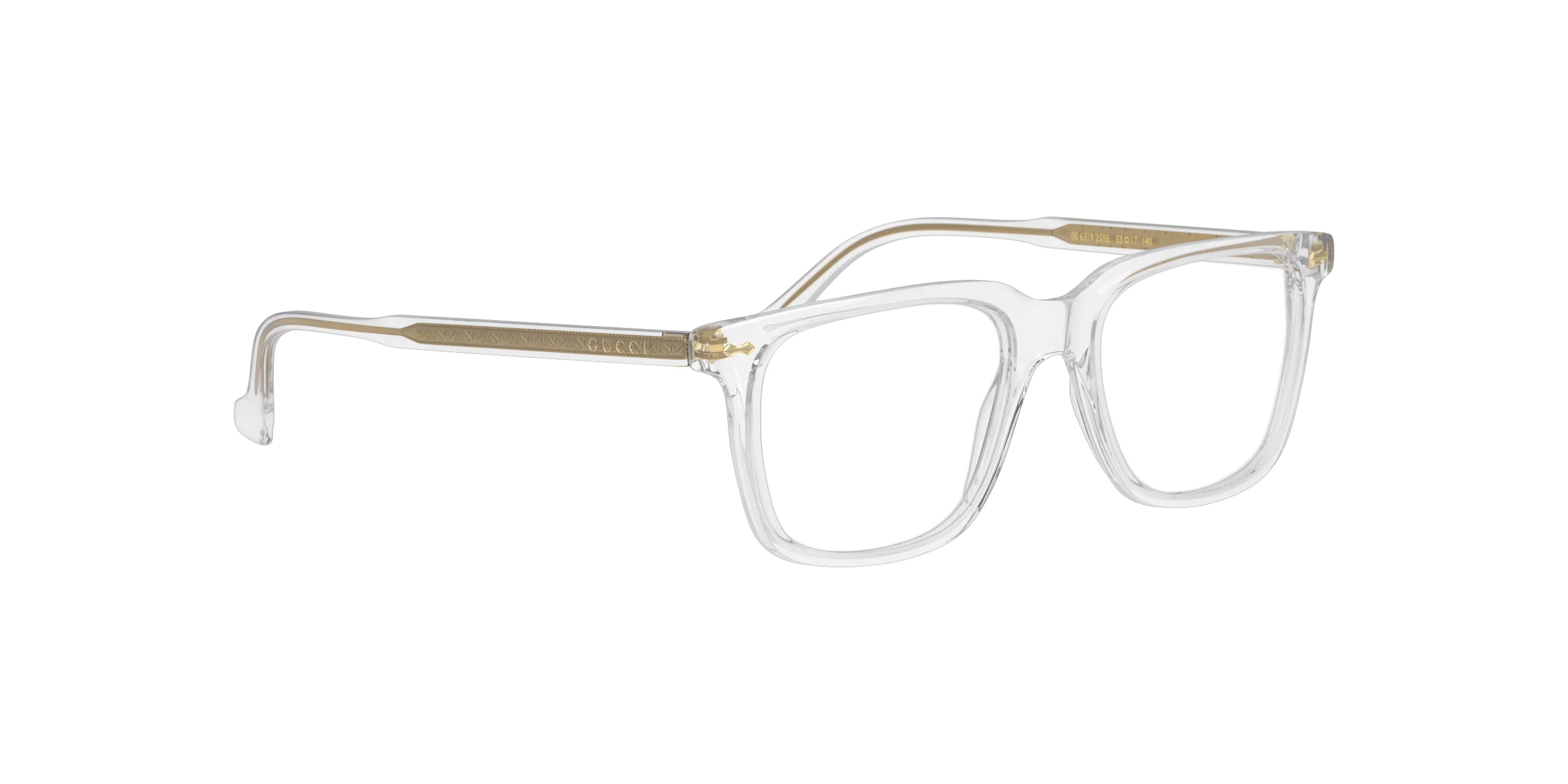 【GUCCI】クリアメガネ GUCCI クリア メガネ GG1470OJ 003 ウエリントン グッチ テキストロゴ