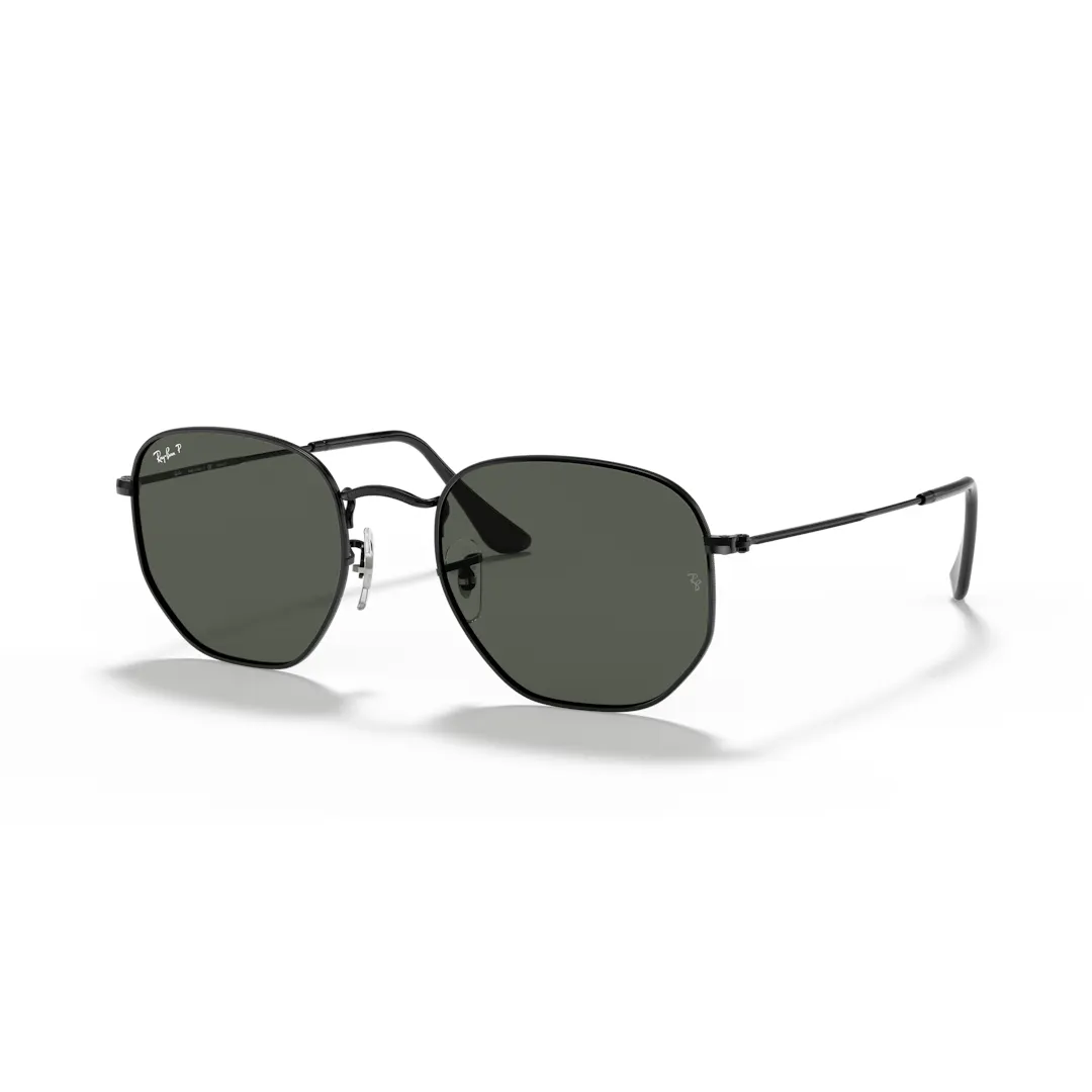 Ray-Ban Hexagonal Flat Lenses 0RB3548N Solbriller - Runde Sort Polariserede Linser
