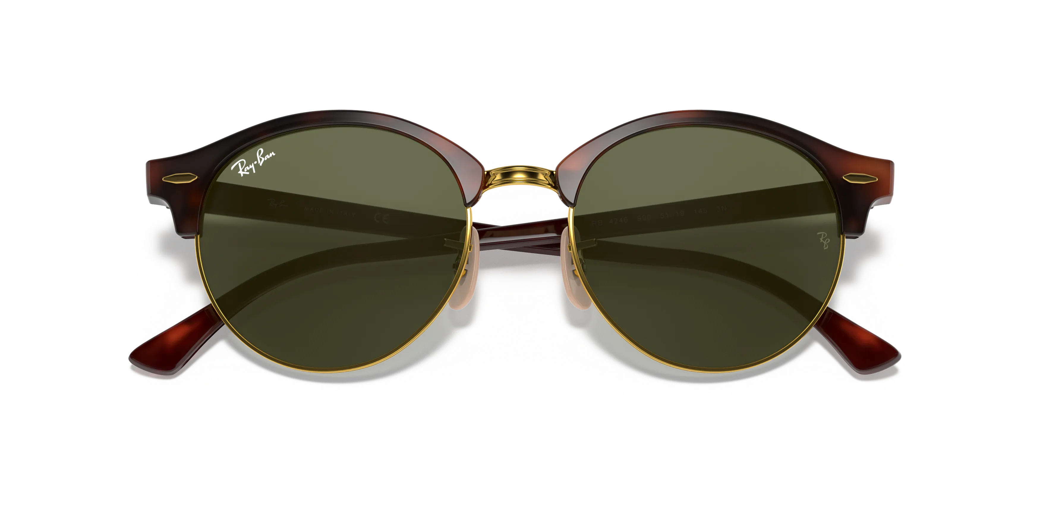 【Ray Ban】ROUND CLUBMASTER   4246 Ray-Ban Clubround RB 4246 1197/Z2 Sunglasses – GlassesNow