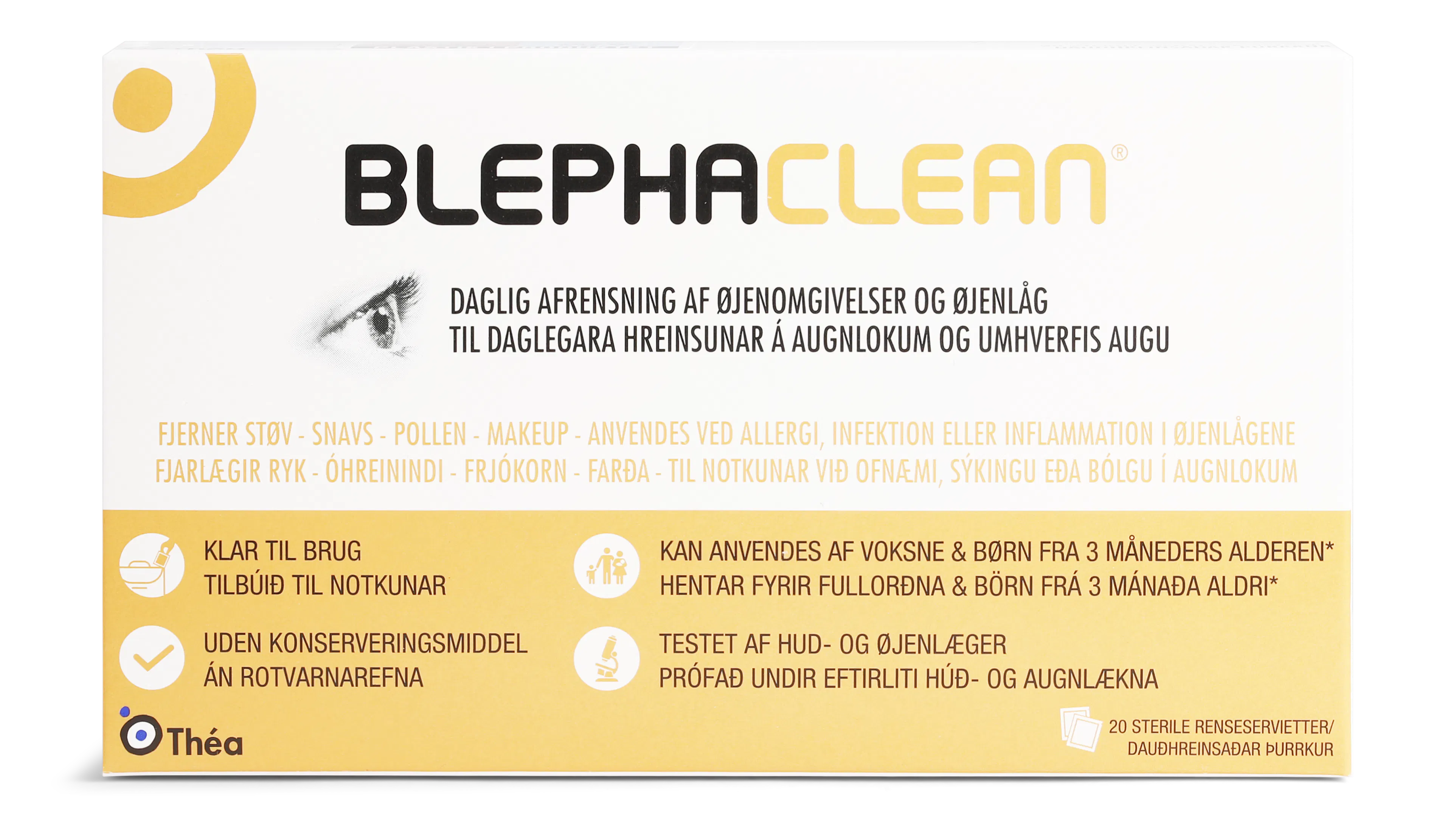 Front, Blephaclean Til Tørre Øjne 20stk