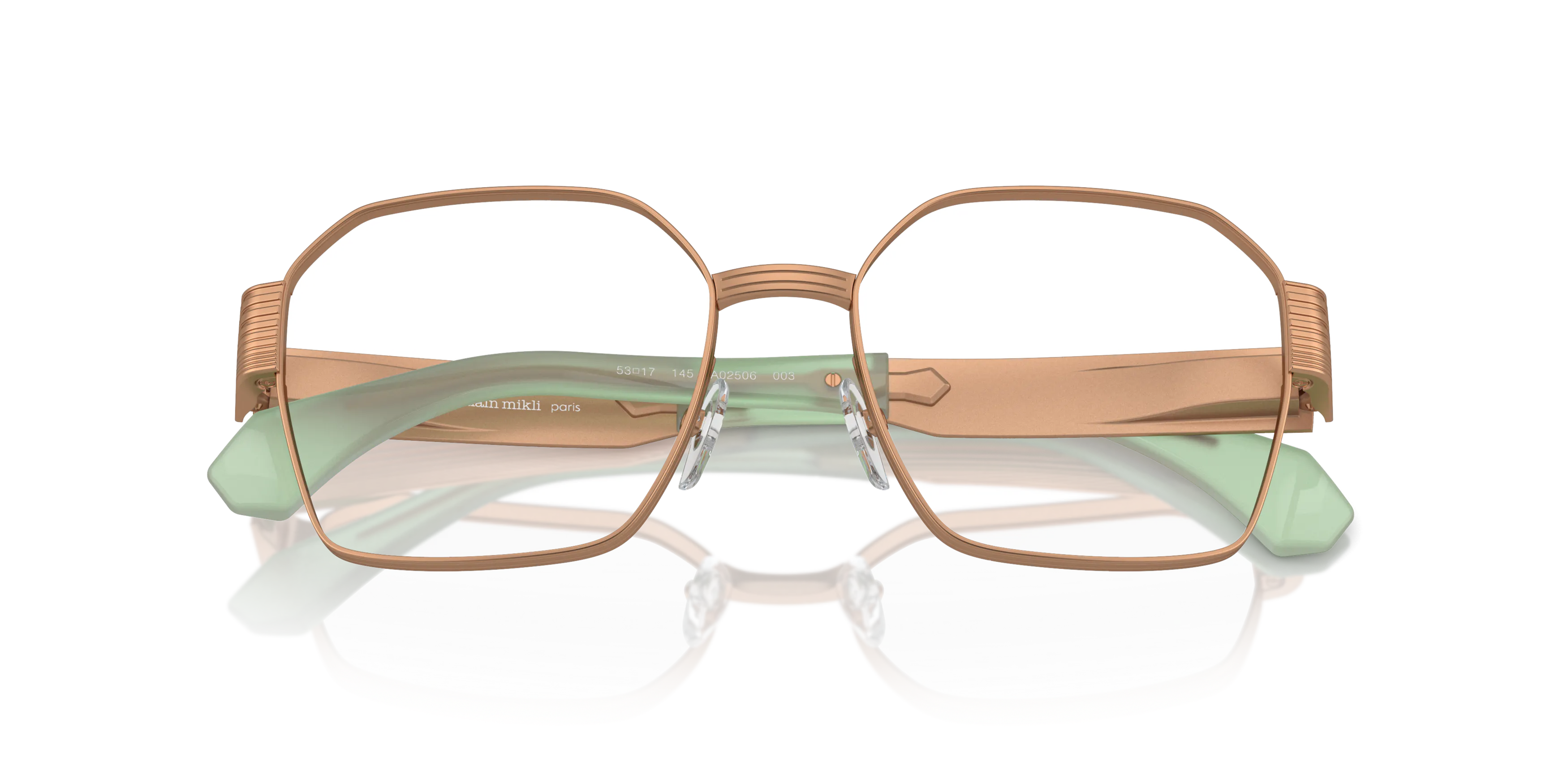 Alain Mikli A02506 irregular Glasses with Gold frame | David Clulow