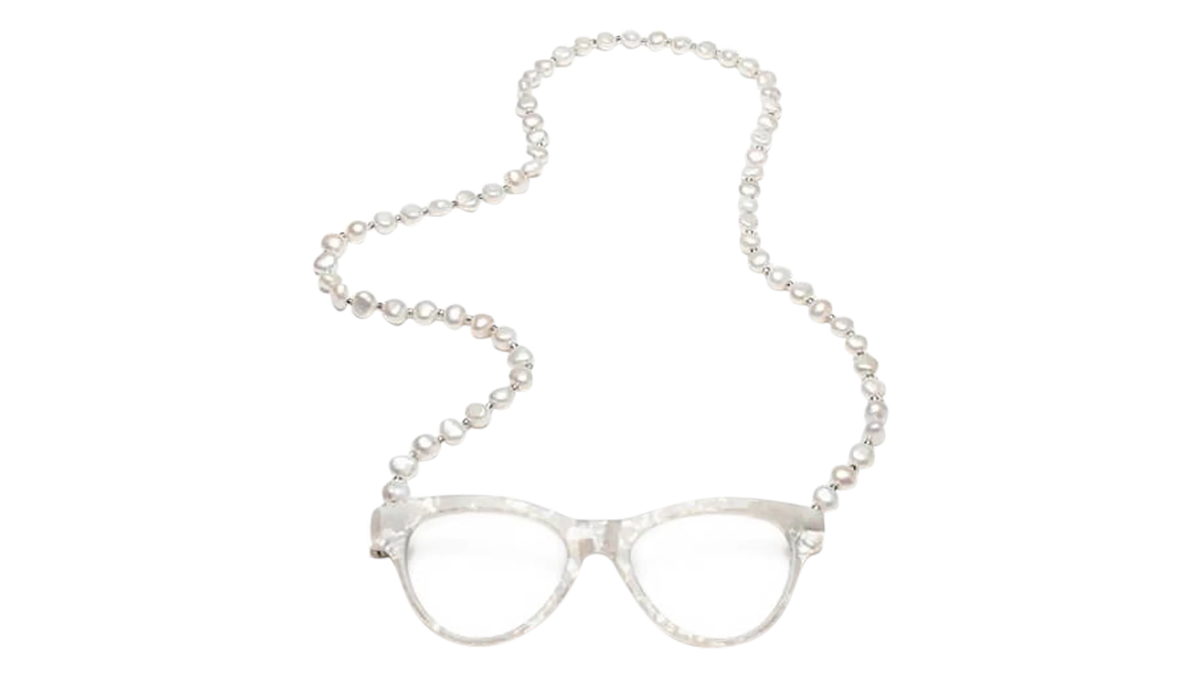 Front, CotiVision Elements Pearls - Classic White (+1.00) Necklace Reading Glasses