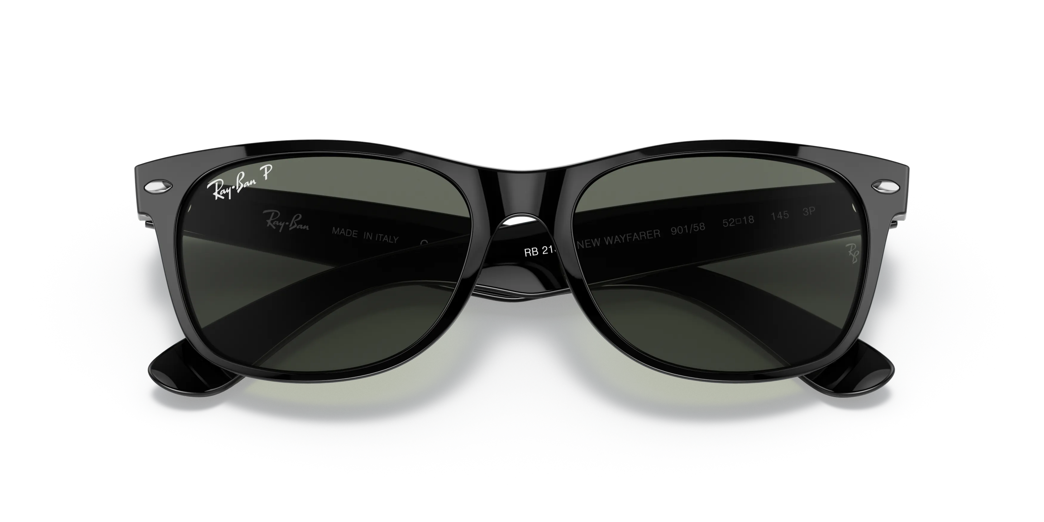 Folded, Ray-Ban New Wayfarer Classic RB2132 901/58