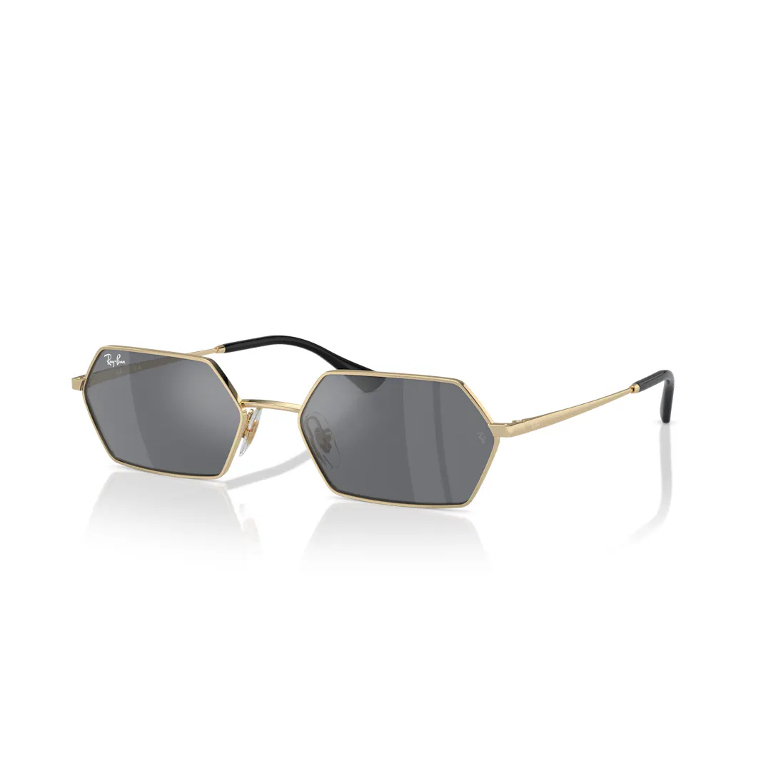 Ray-Ban Yevi Bio Based 0RB3728 Solbriller - Ovale Guld Spejlede Linser